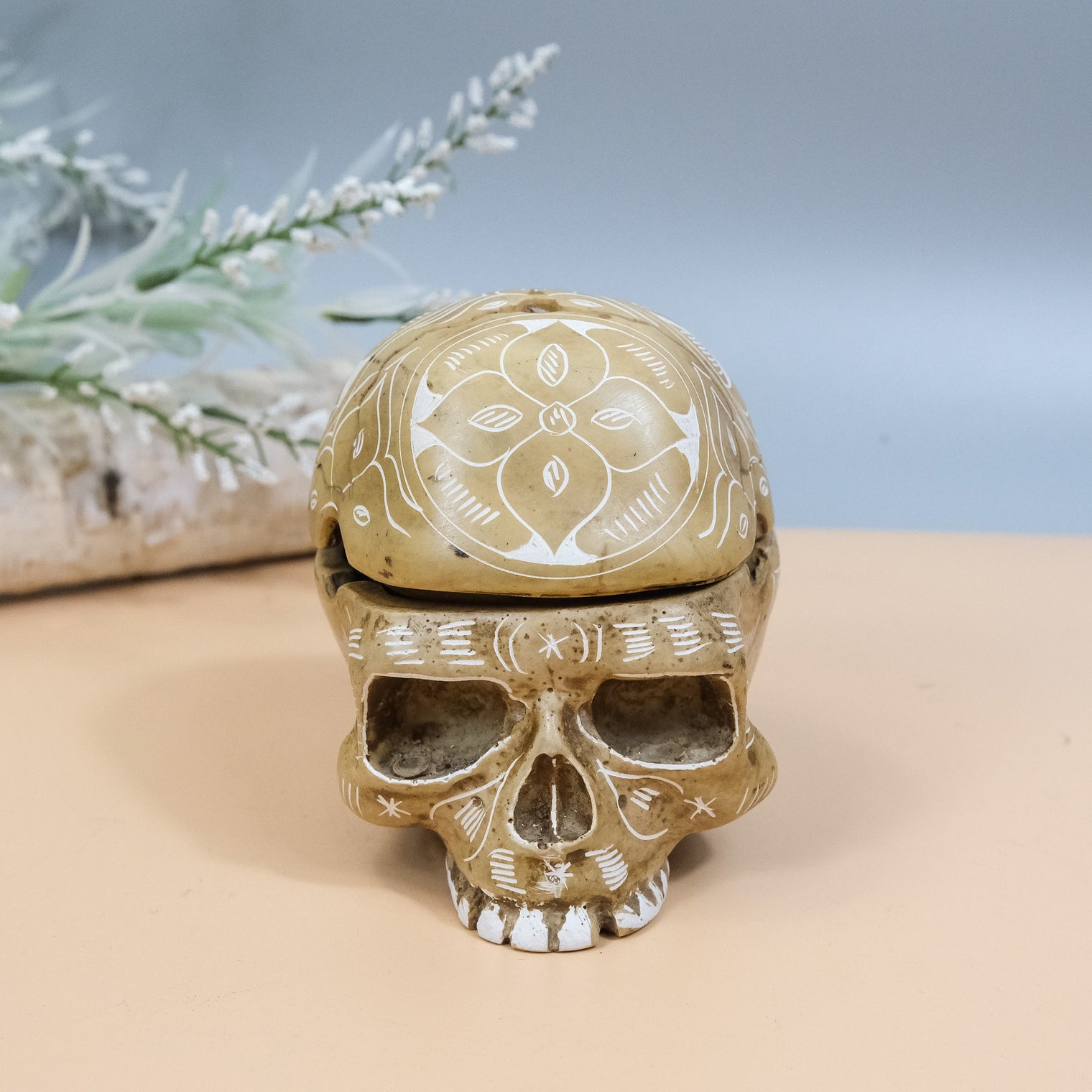 Handmade Resin Skull Storage Box