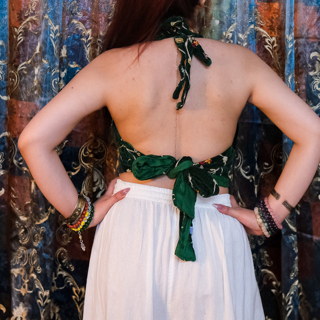 Embroidery Boho Velvet Bralette