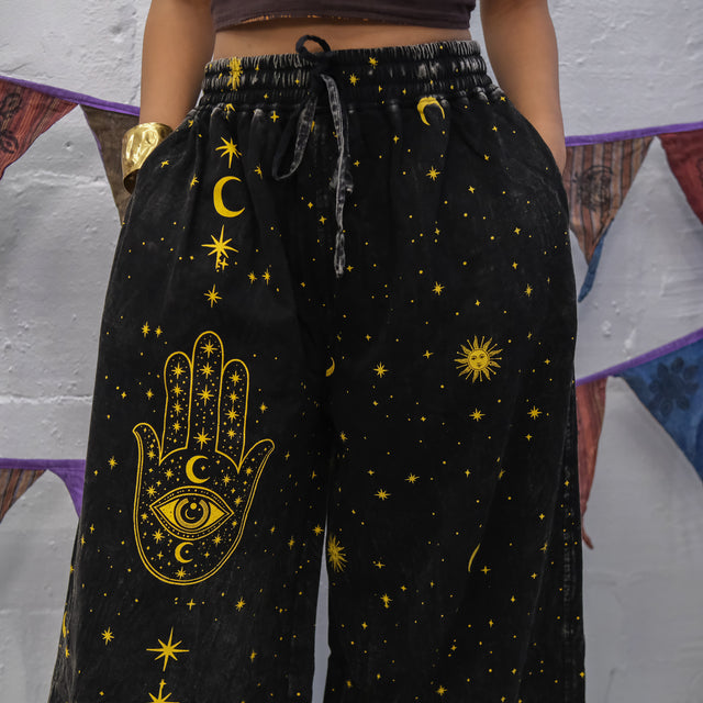 Celestial Wanderer Fleece Lined Wide Leg Pants