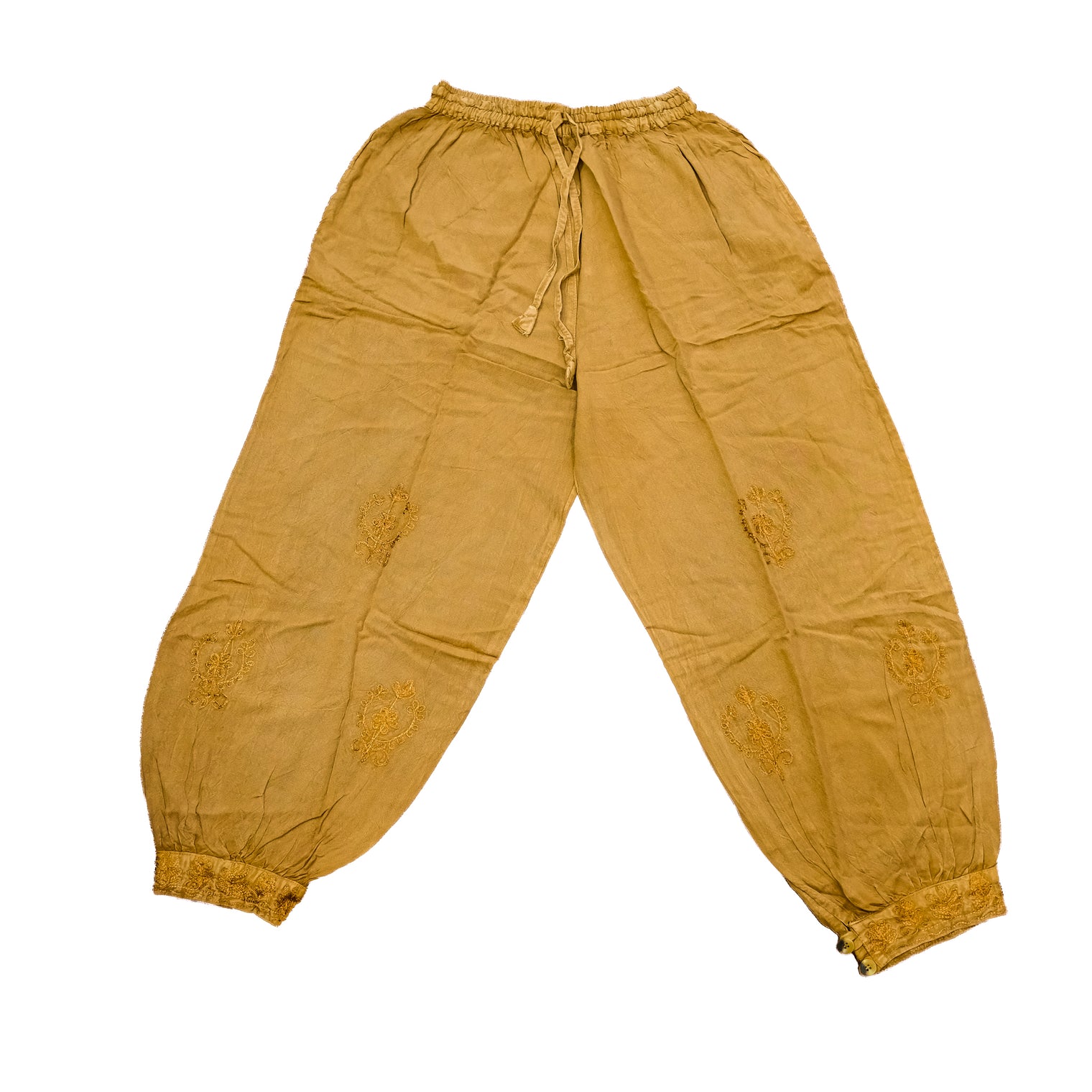 Embroidered Cotton Baggy Pants
