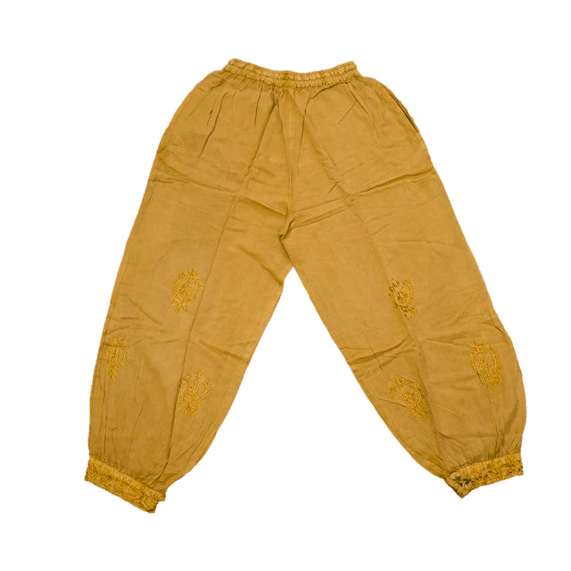 Embroidered Cotton Baggy Pants