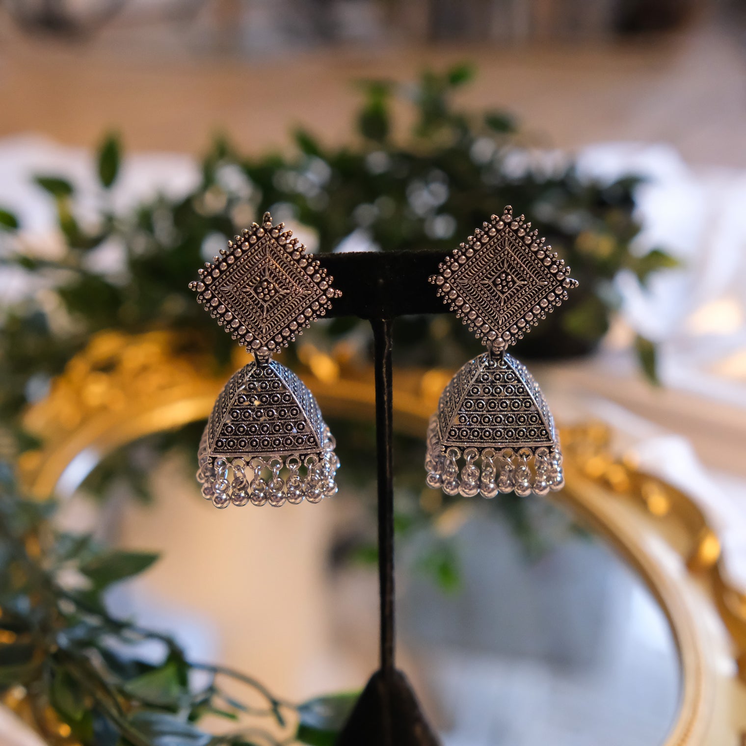 Boho Silver Long Earrings