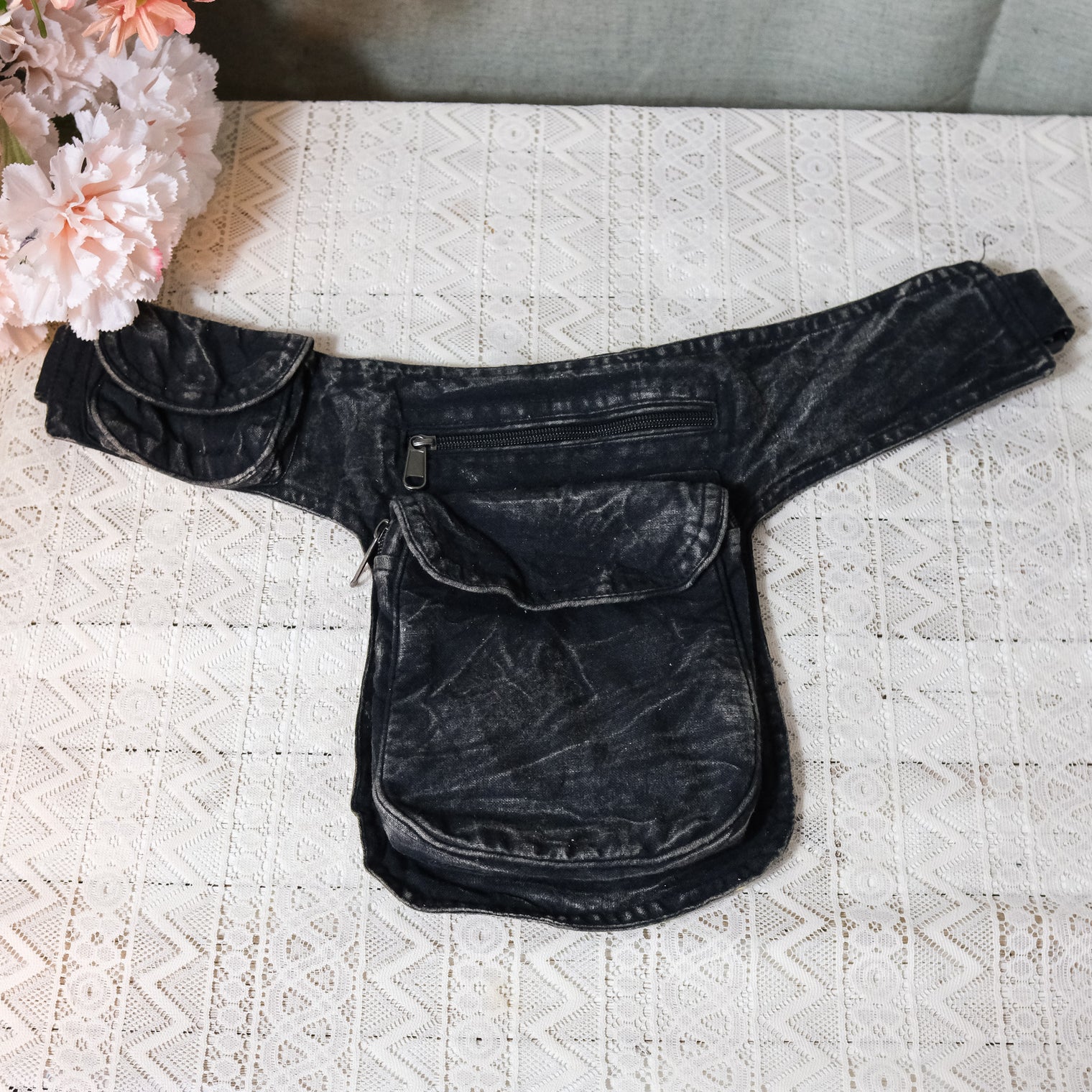 Hand Embroidered Cotton Fanny Pack