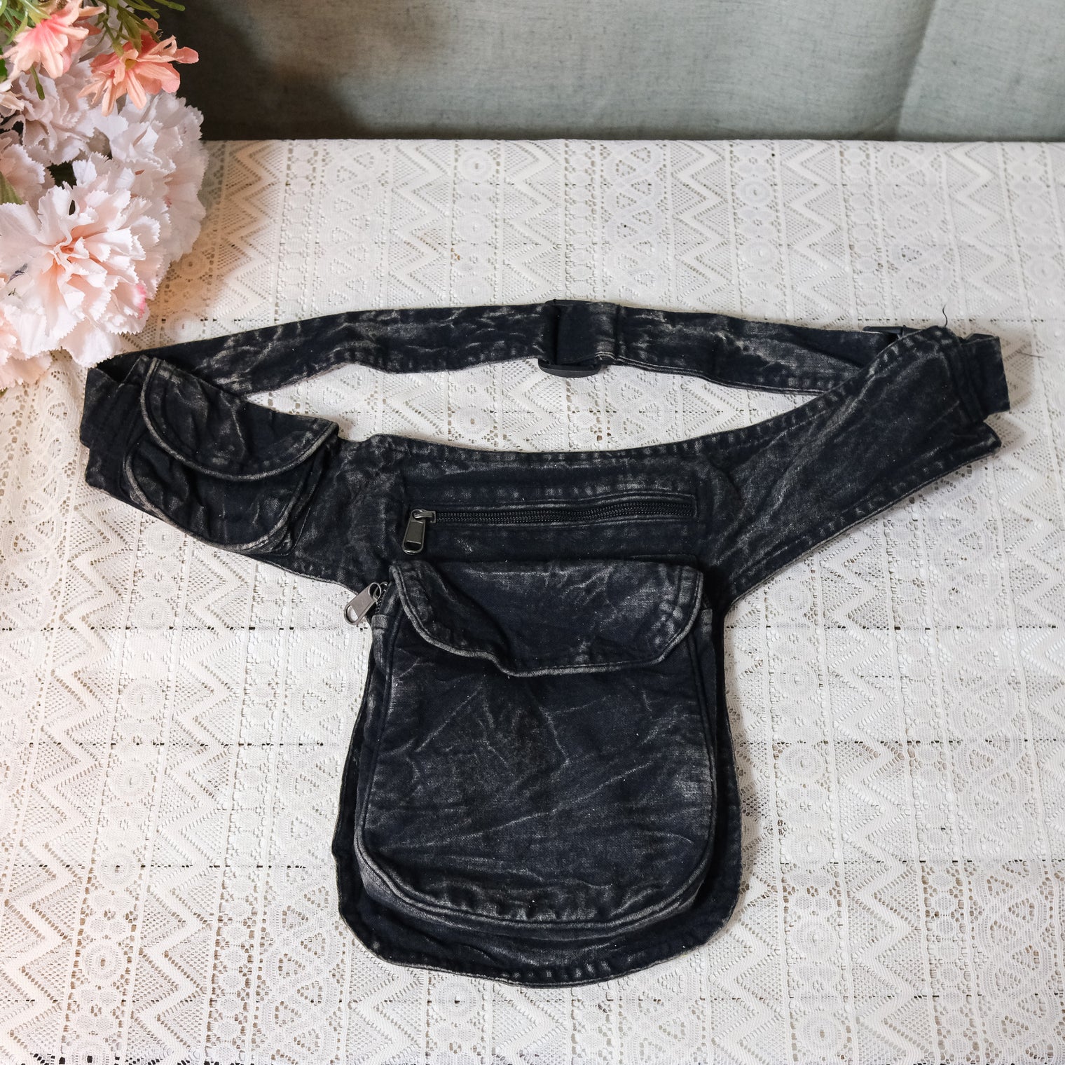 Hand Embroidered Cotton Fanny Pack