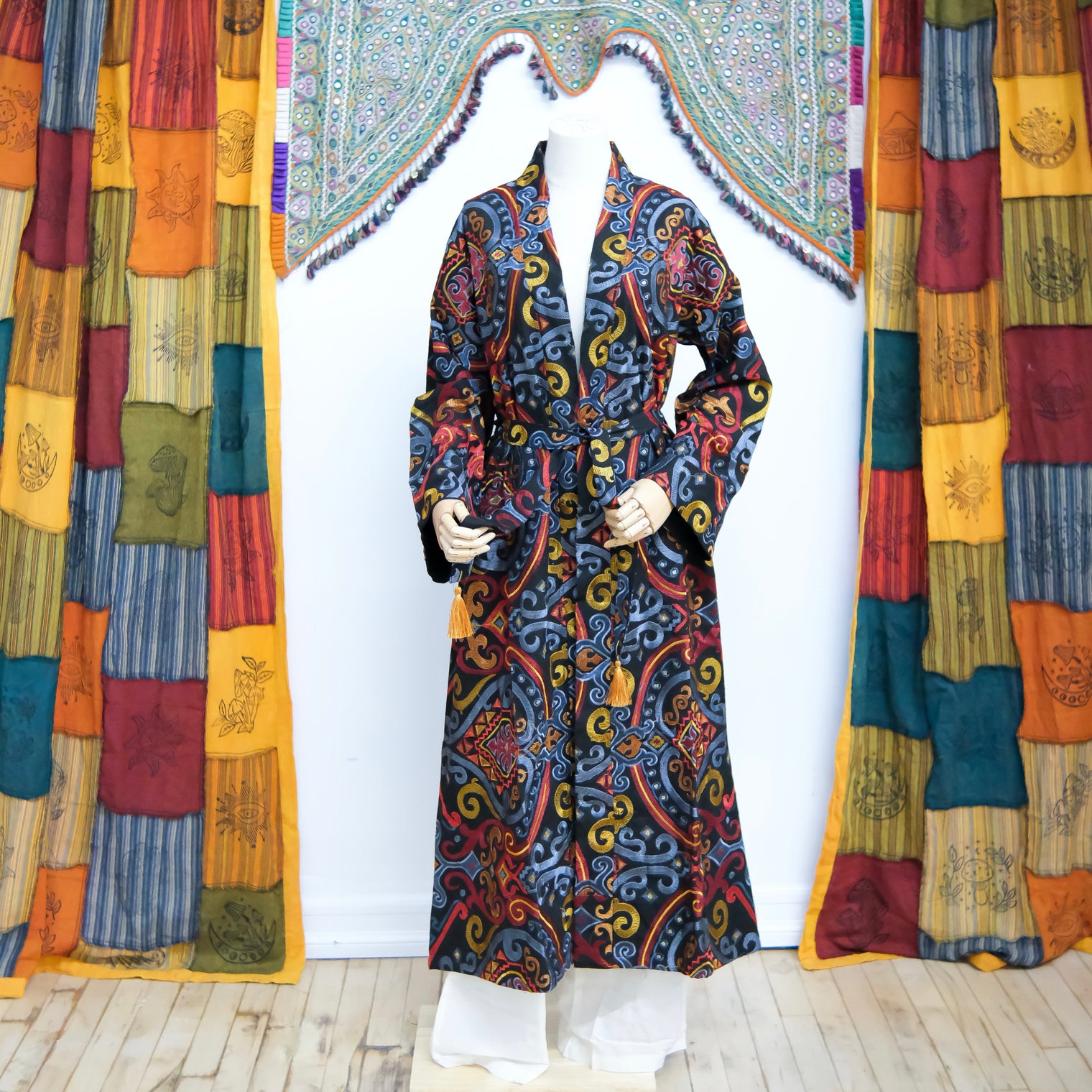 Hand Embroidered Long Unisex Kimono