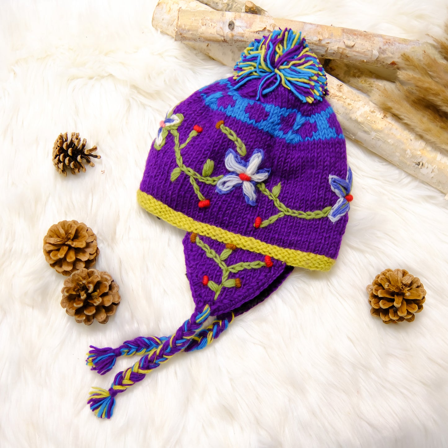 Crocheted Earflap Winter Hat