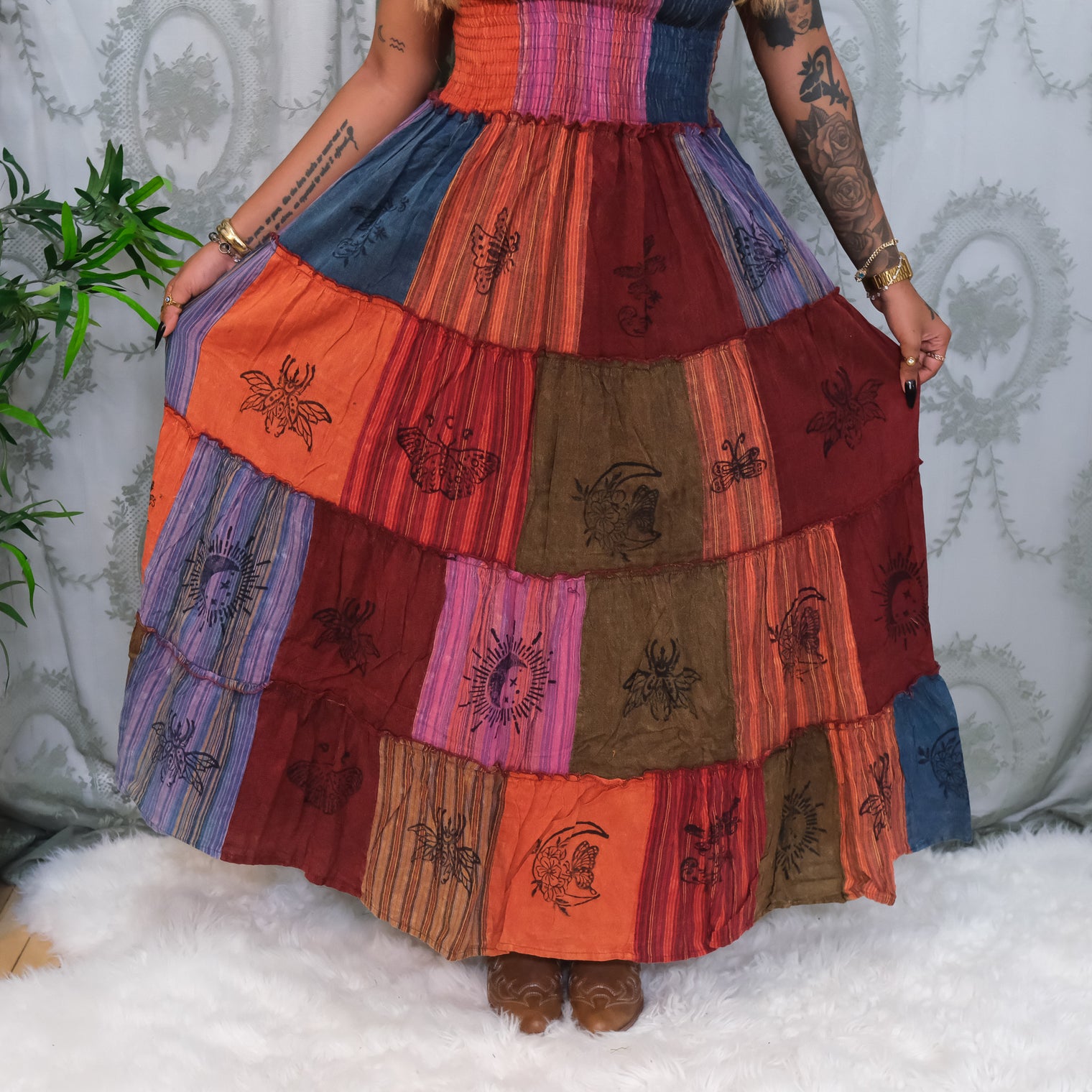 Boho Patchwork Multi Style Dress+ Skirt