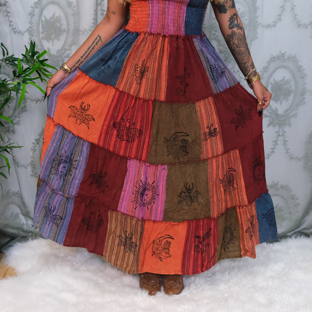Boho Patchwork Multi Style Dress+ Skirt