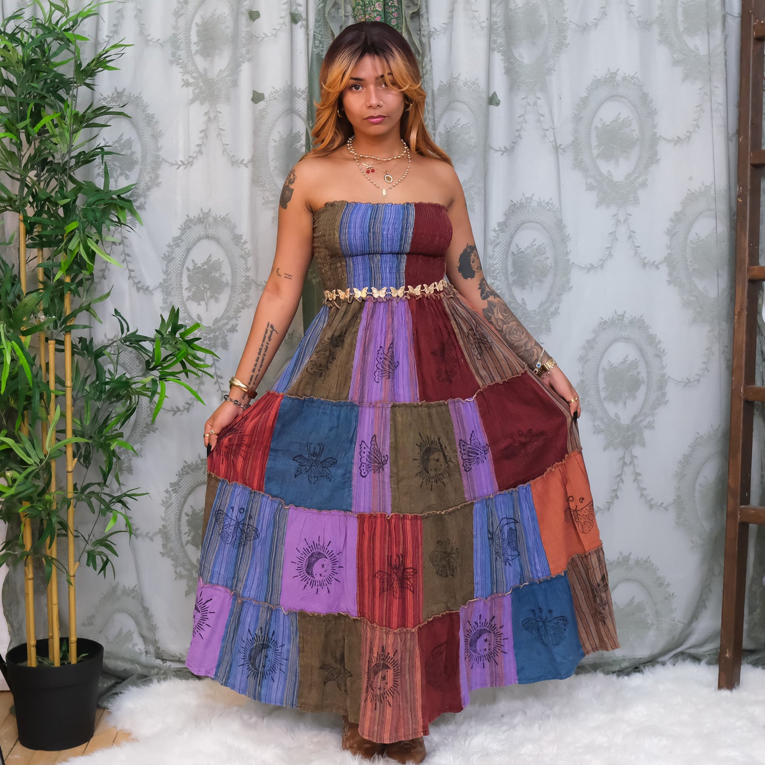Boho Patchwork Multi Style Dress+ Skirt