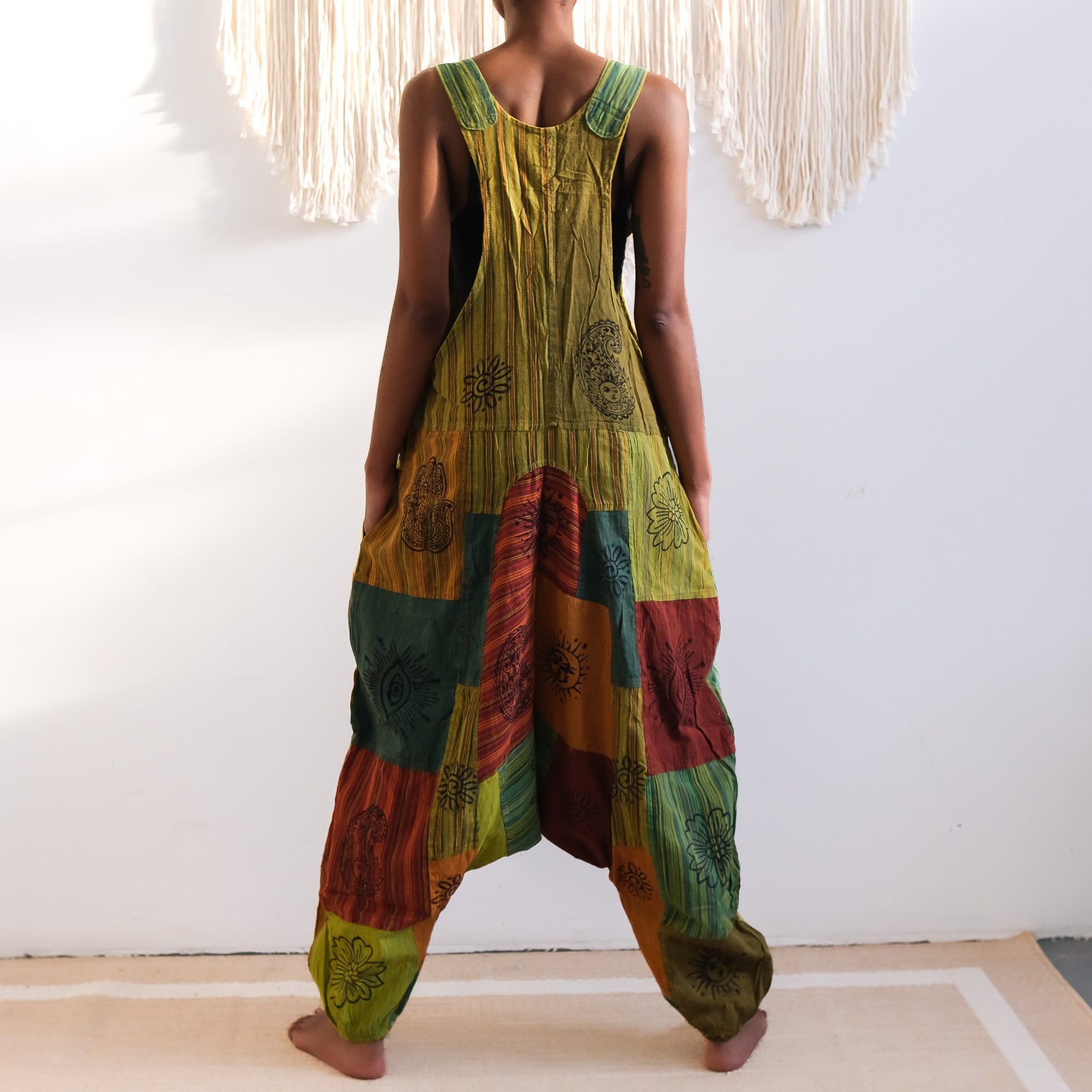 Patchwork Harem Cotton Unisex Jumspuits