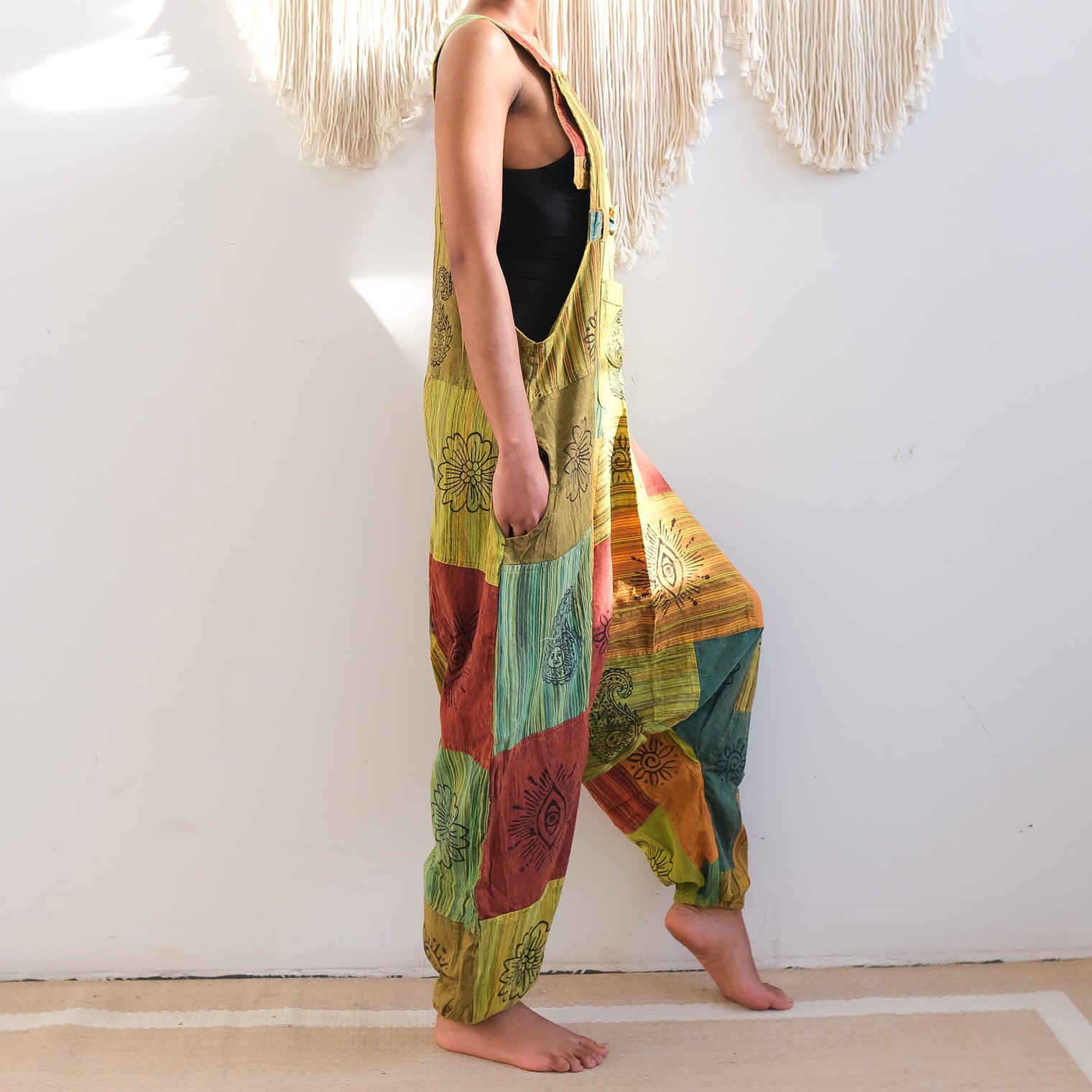 Patchwork Harem Cotton Unisex Jumspuits