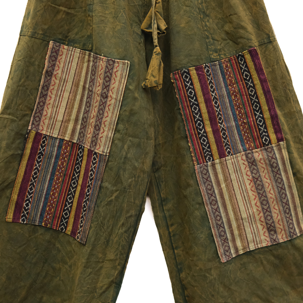 Handmade Hippie Stonewashed Patchwork Wide Leg Pants