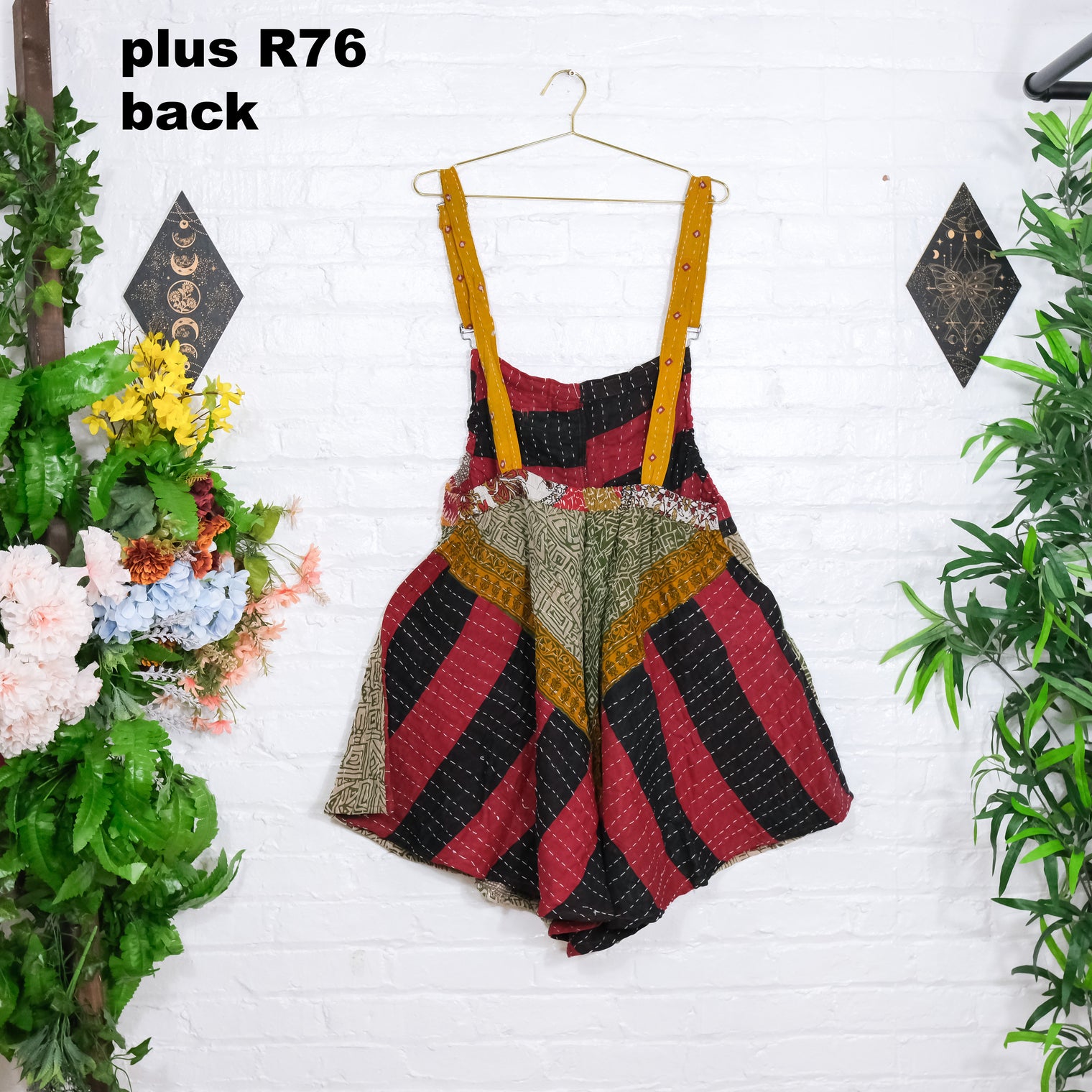 Kantha Bloom Plus Size Flowy Romper with Pockets