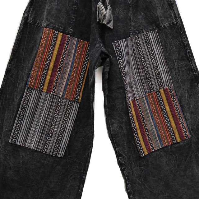 Handmade Hippie Stonewashed Patchwork Wide Leg Pants