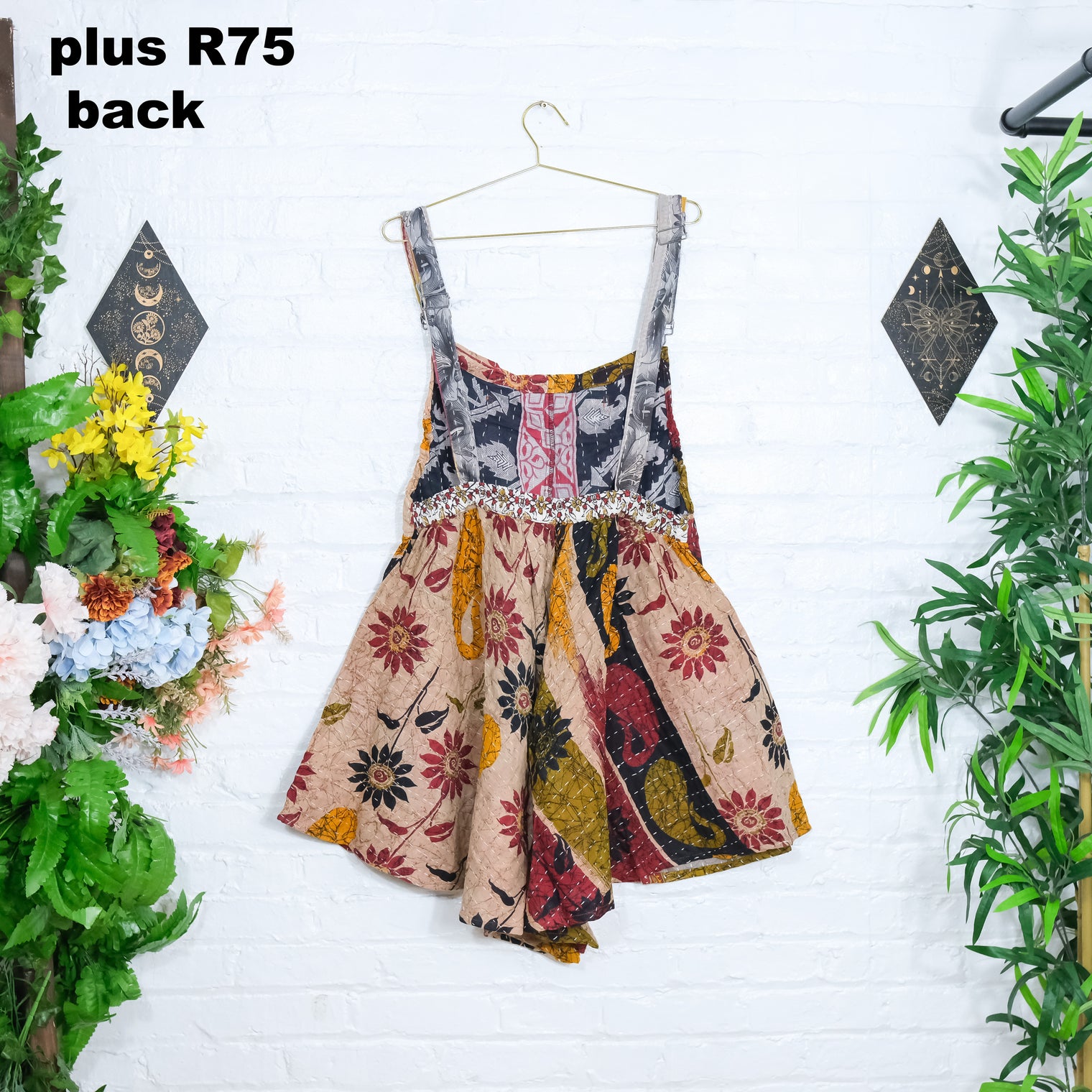 Kantha Bloom Plus Size Flowy Romper with Pockets