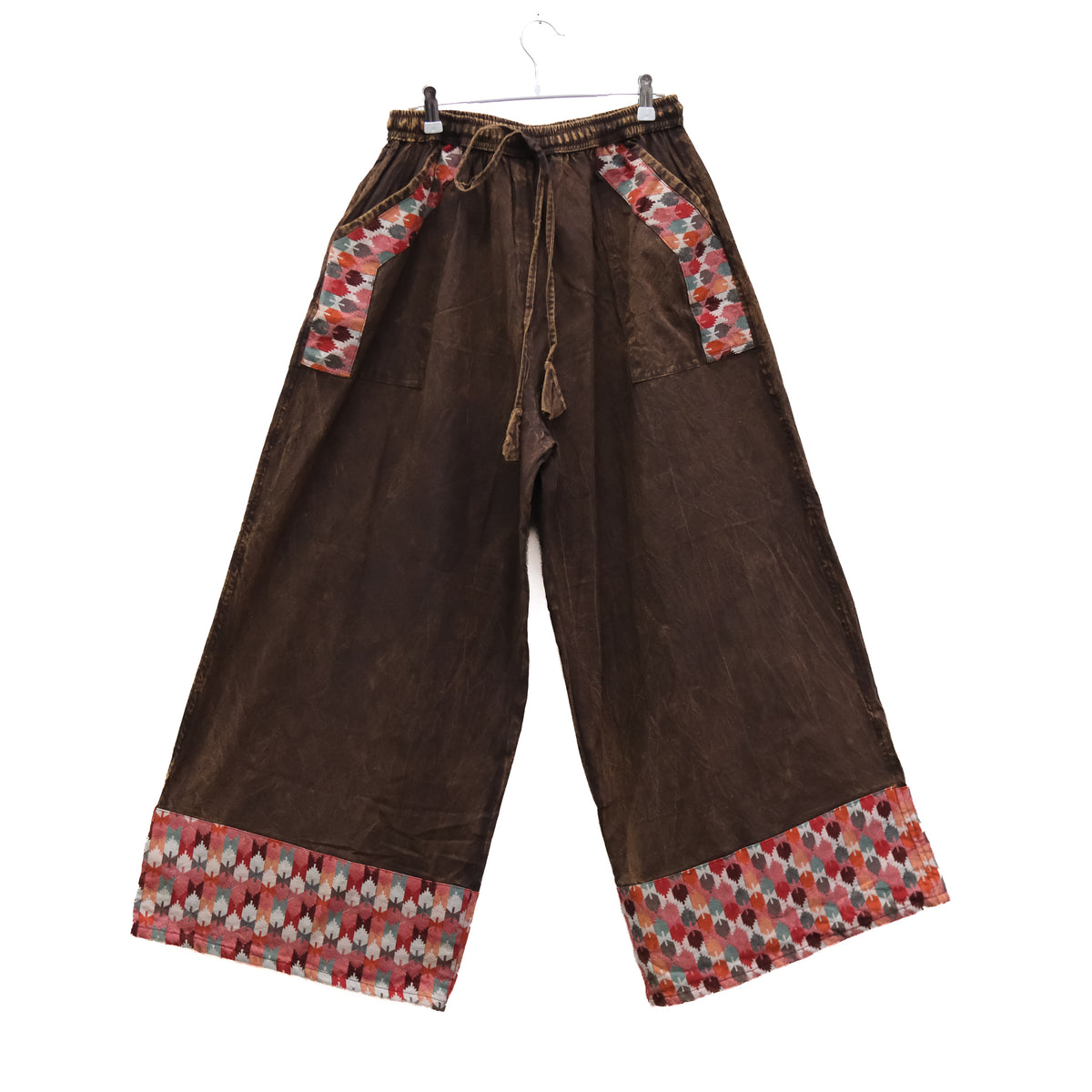 Handmade Stonewashed Cotton Wide Leg Pants