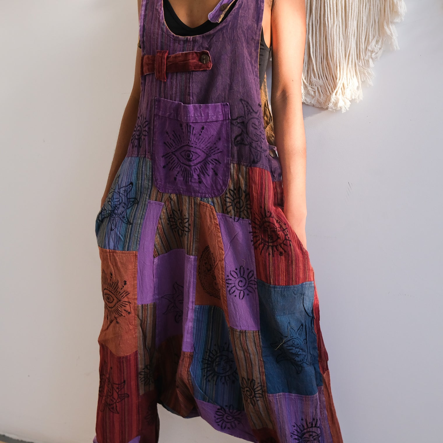 Patchwork Harem Cotton Unisex Jumspuits