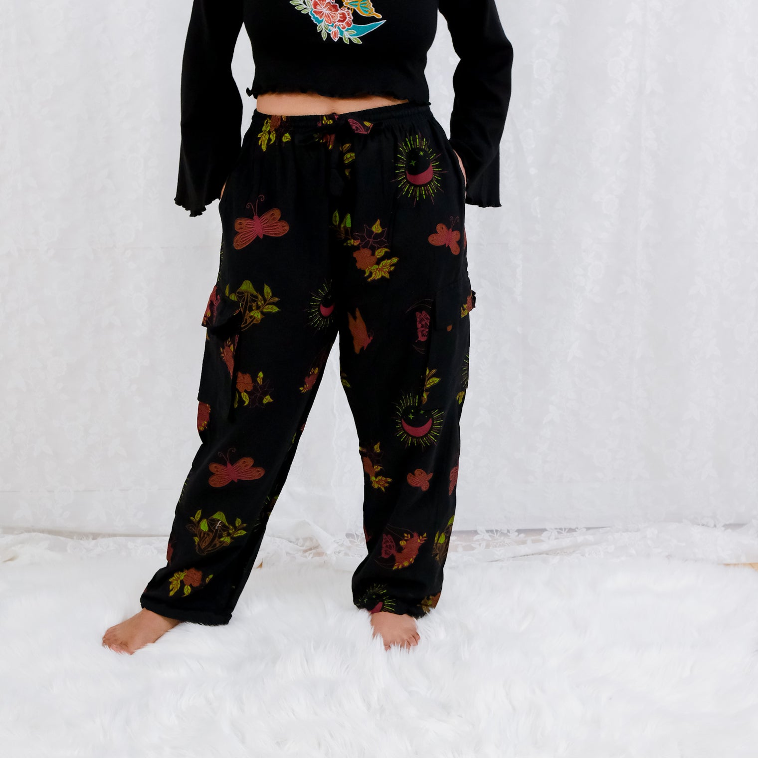 Whimsy Goth Cotton Cargo Pants