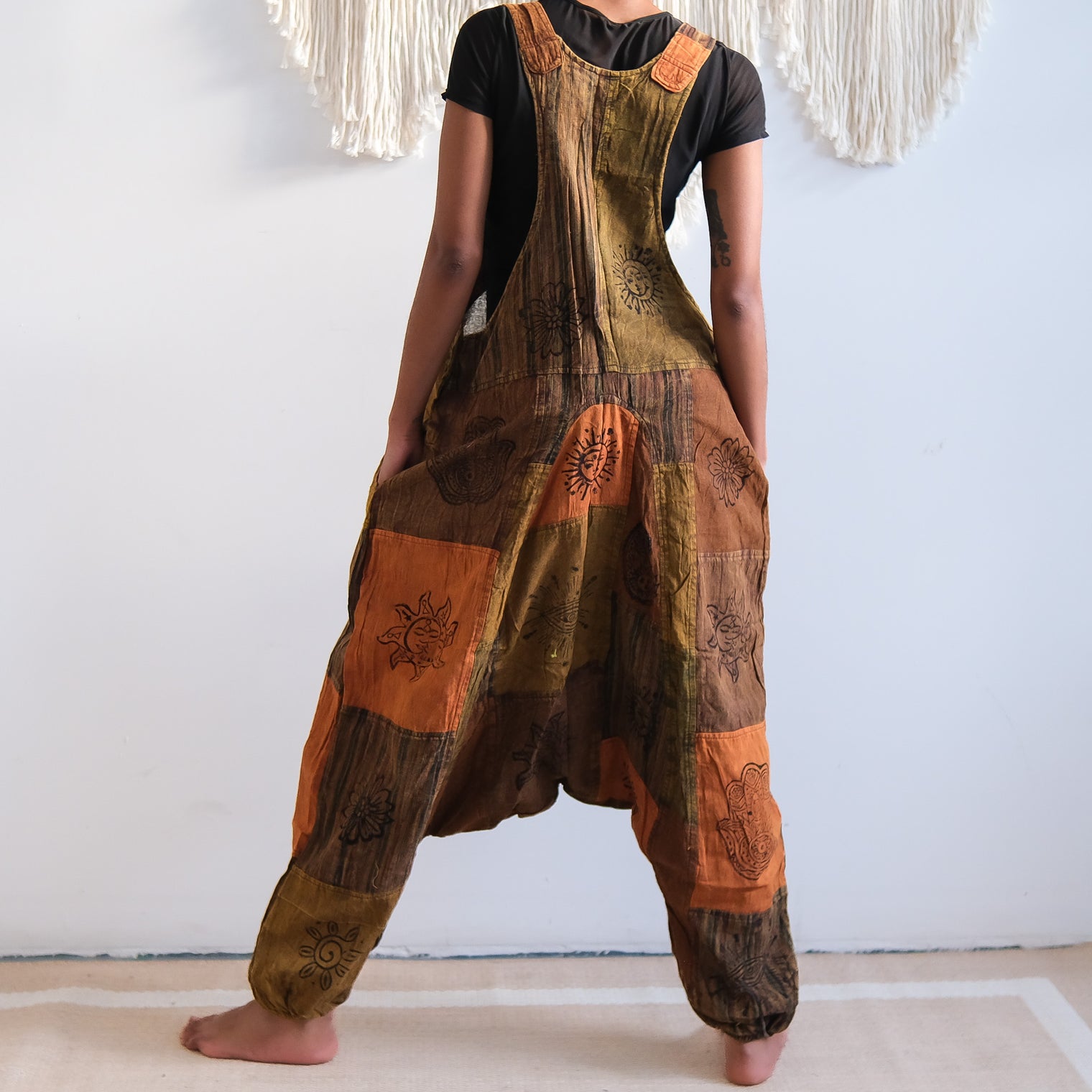 Patchwork Harem Cotton Unisex Jumspuits