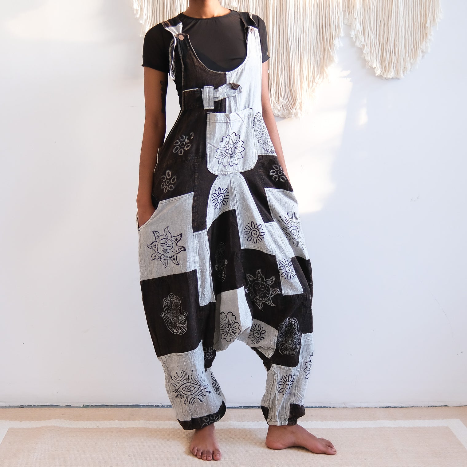 Patchwork Harem Cotton Unisex Jumspuits