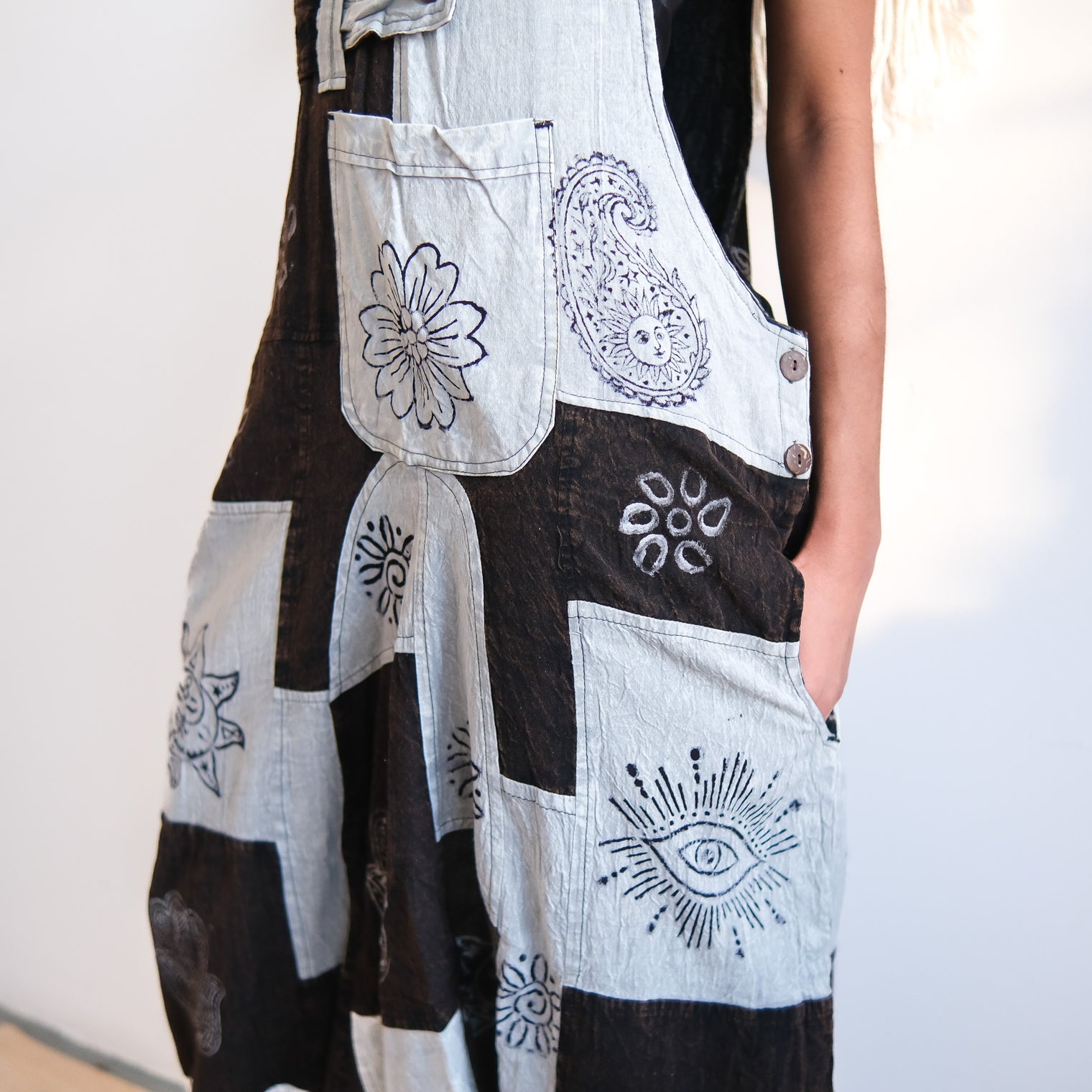 Patchwork Harem Cotton Unisex Jumspuits