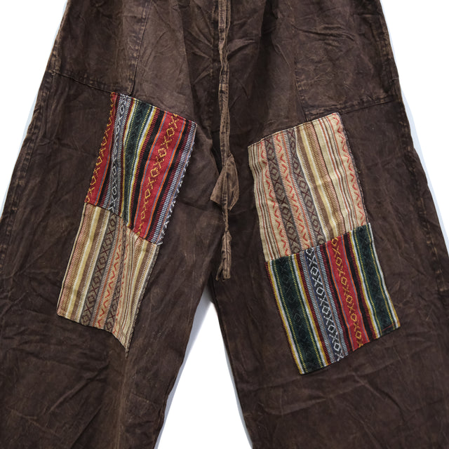 Handmade Hippie Stonewashed Patchwork Wide Leg Pants