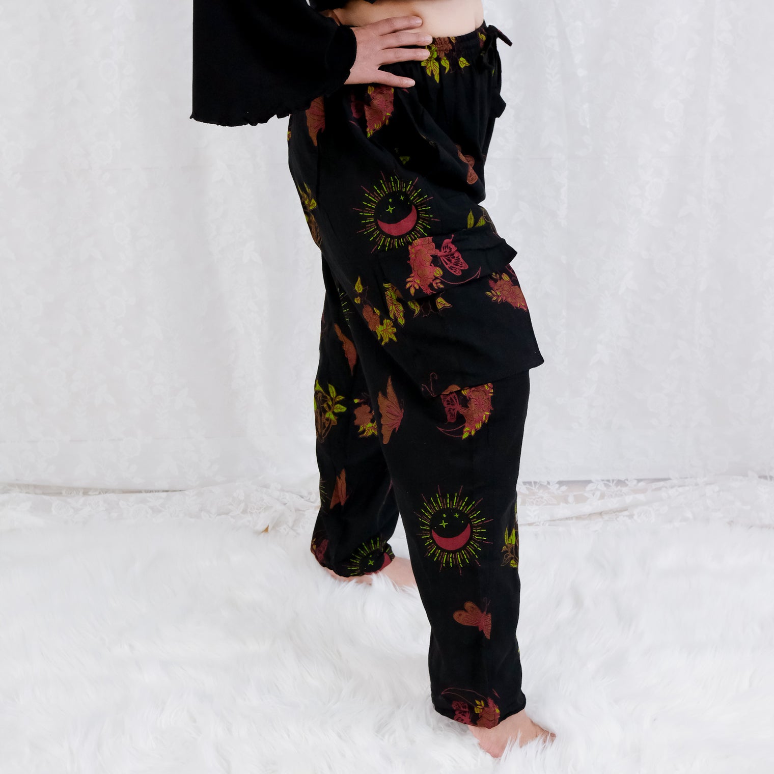 Whimsy Goth Cotton Cargo Pants