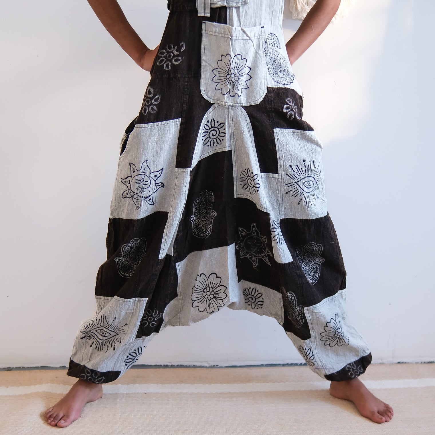 Patchwork Harem Cotton Unisex Jumspuits