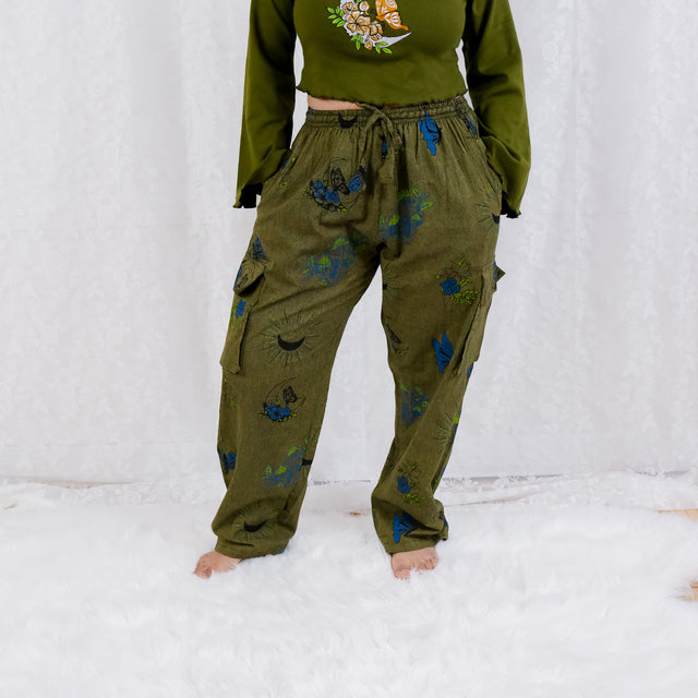 Whimsy Goth Cotton Cargo Pants