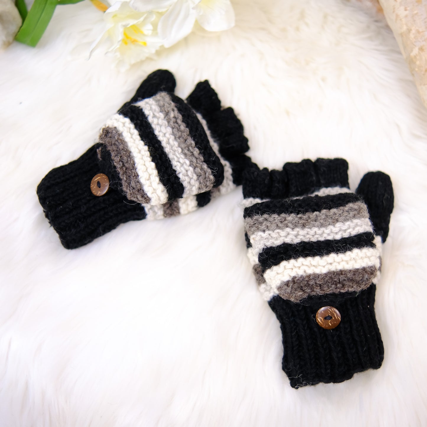 Merino Wool Fleece Lined Convertible Gloves