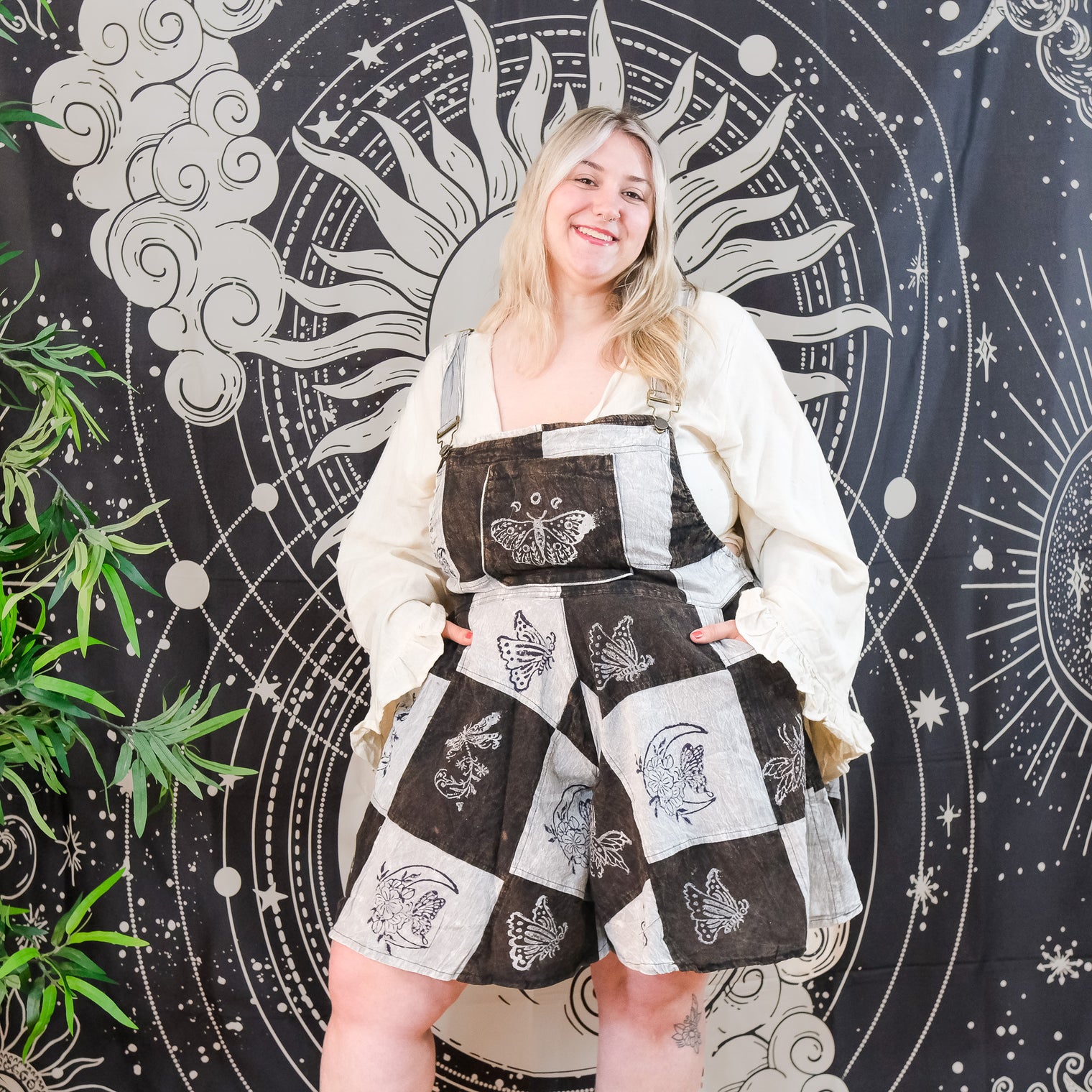 Patchwork Flowy Wide Leg Romper