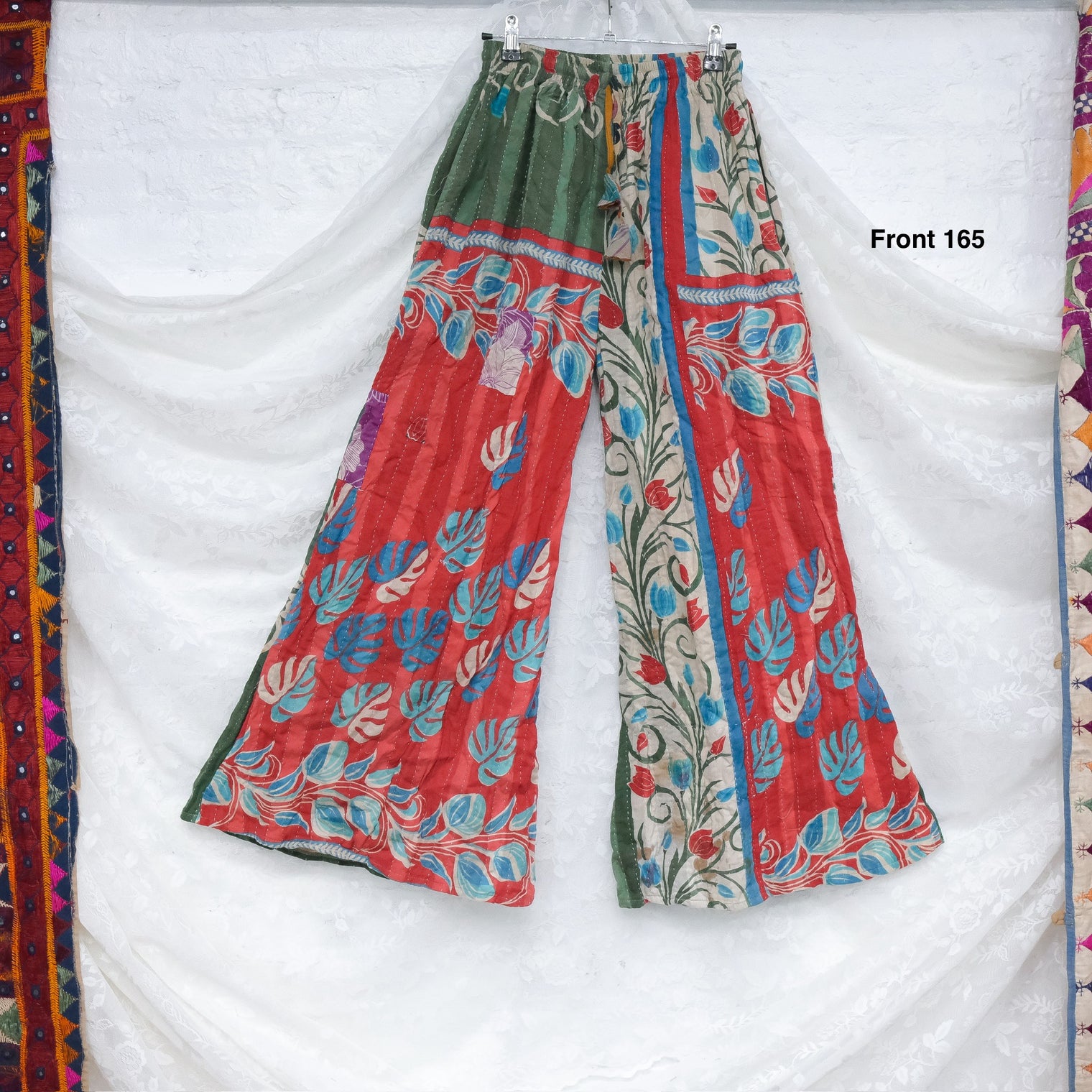 Kantha Stitched Bliss Flowy Leg Pants