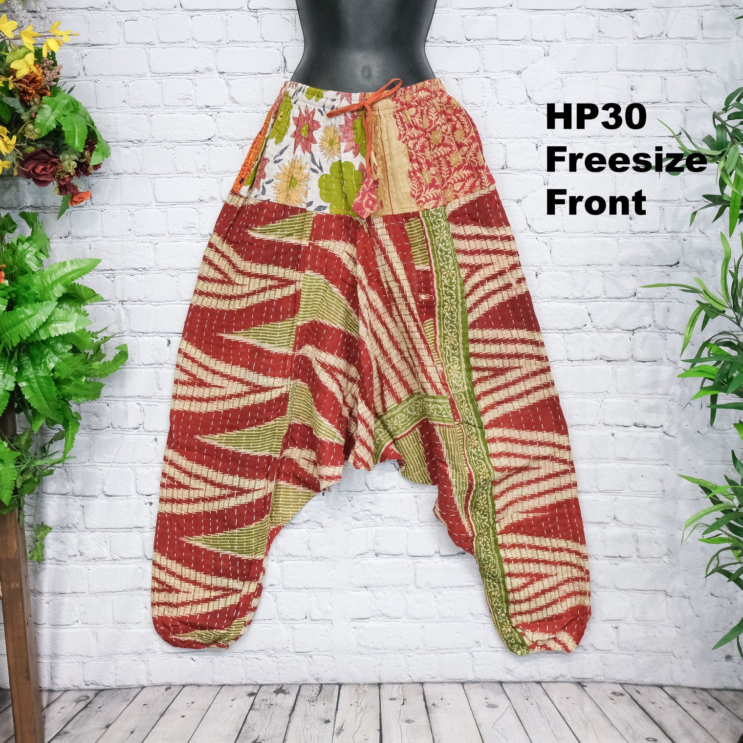 Cotton Kantha Harem Pants