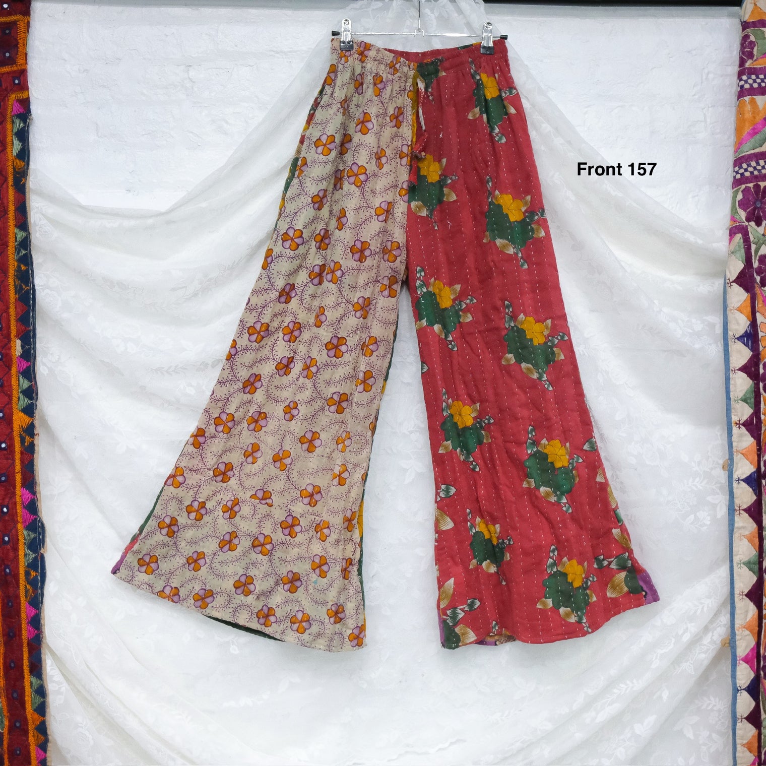 Kantha Wide Leg Boho Pants