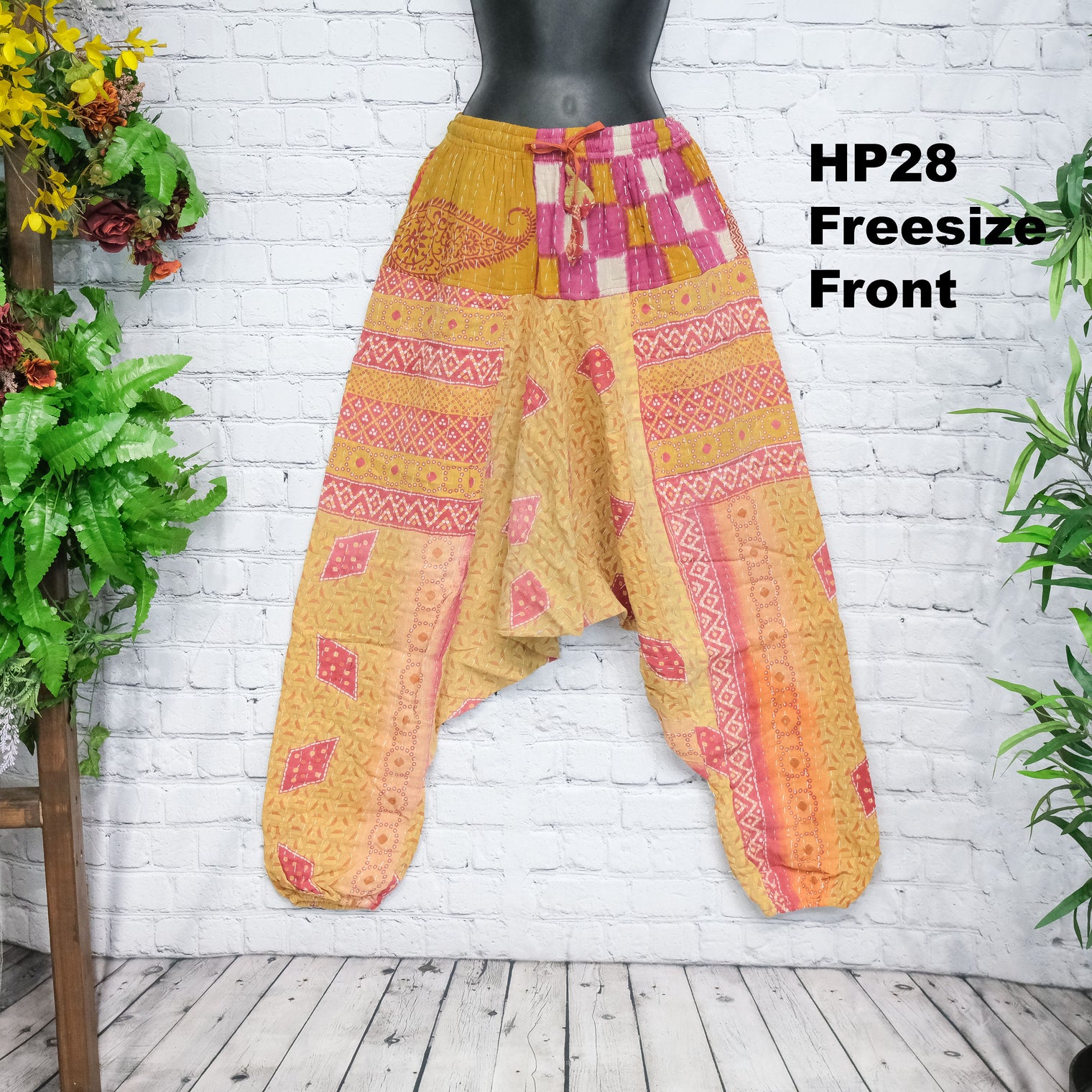 Cotton Kantha Harem Pants