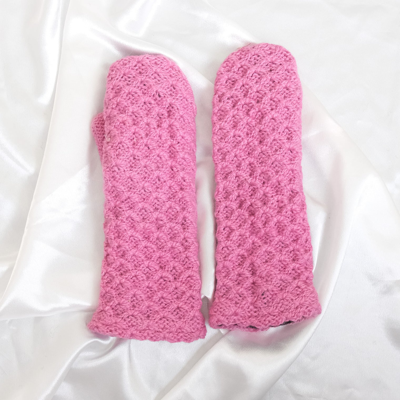 Knit Solid Color Winter Mittens
