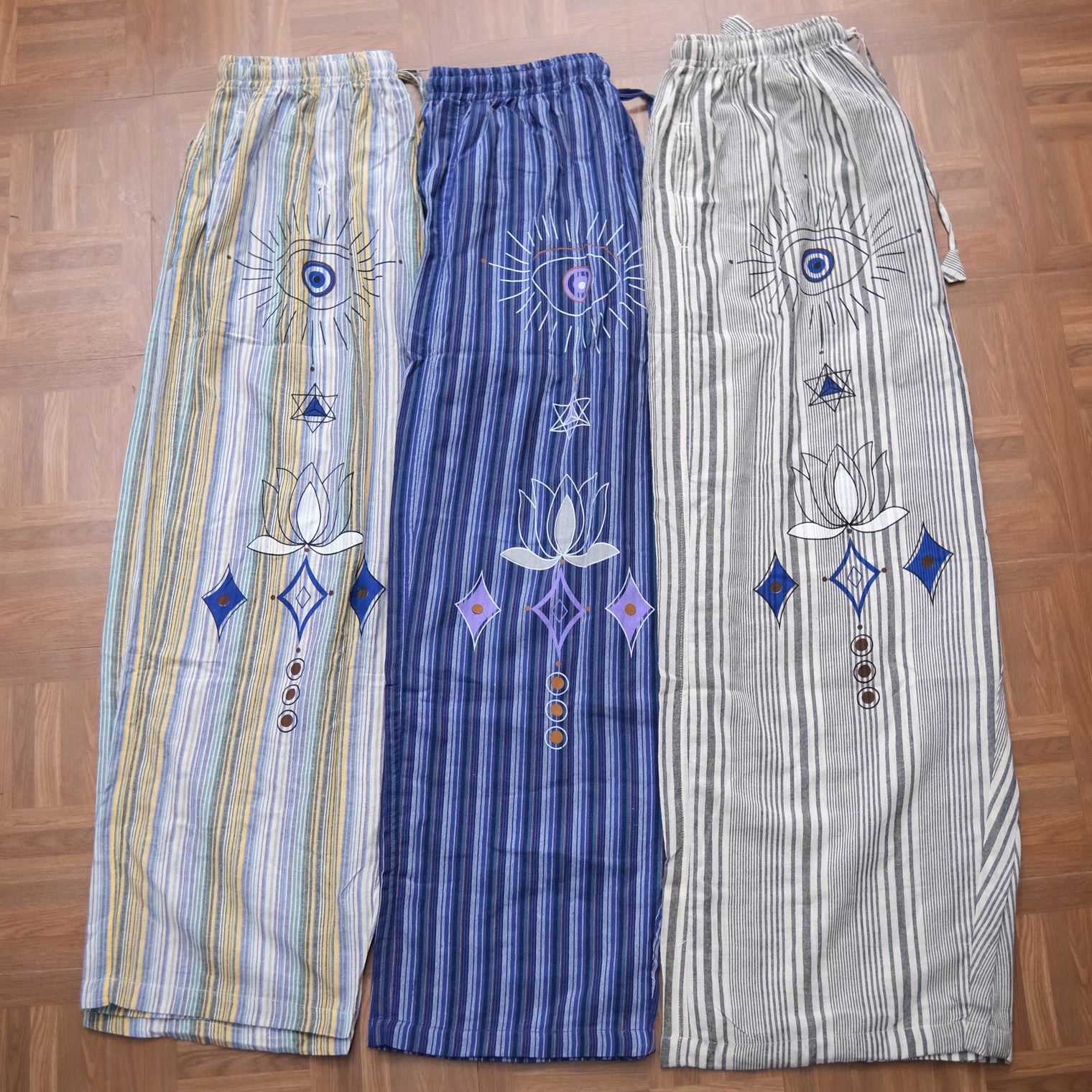 Mystic Evil Eye Stripe Cotton Pants