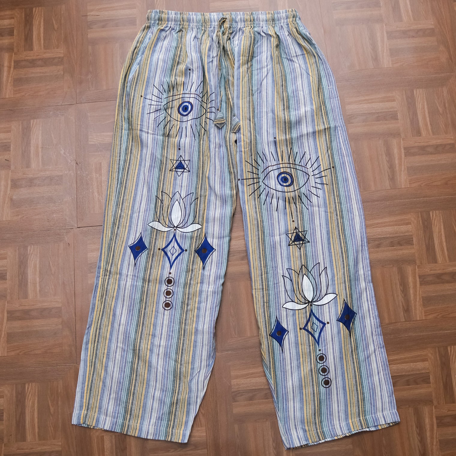 Mystic Evil Eye Stripe Cotton Pants