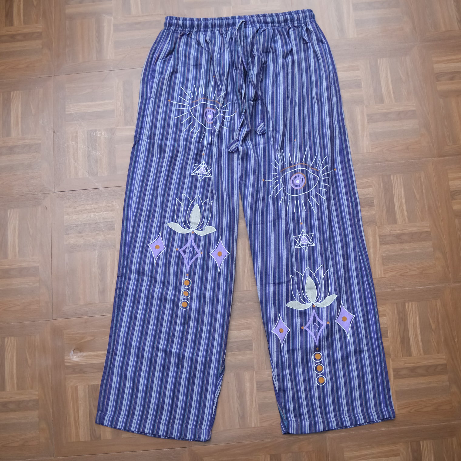 Mystic Evil Eye Stripe Cotton Pants