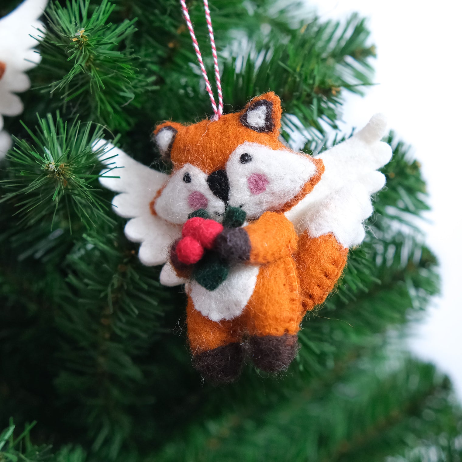 Handmade Felt Fox Ornament