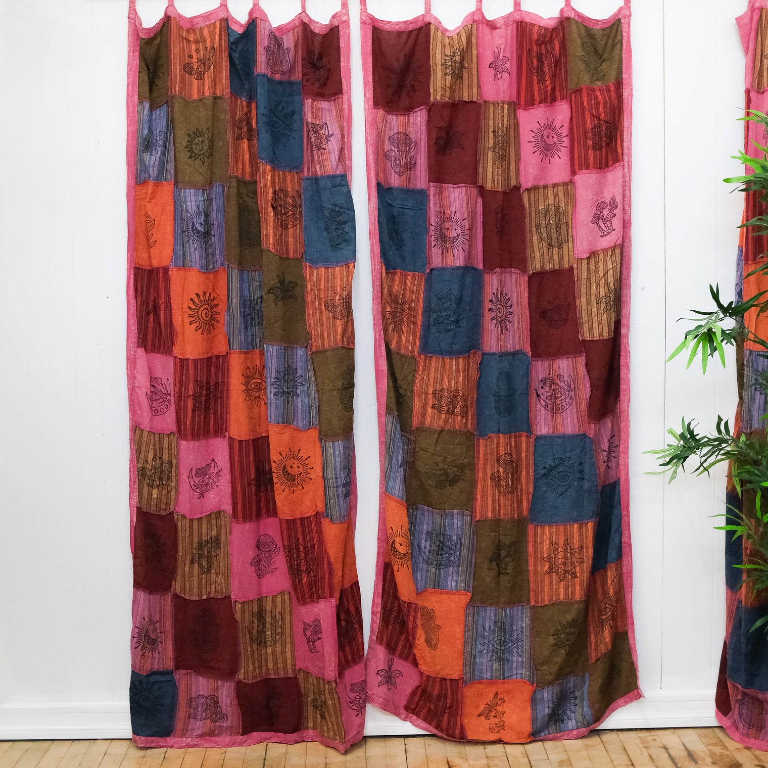 Patchwork Block Print Curtain Panel