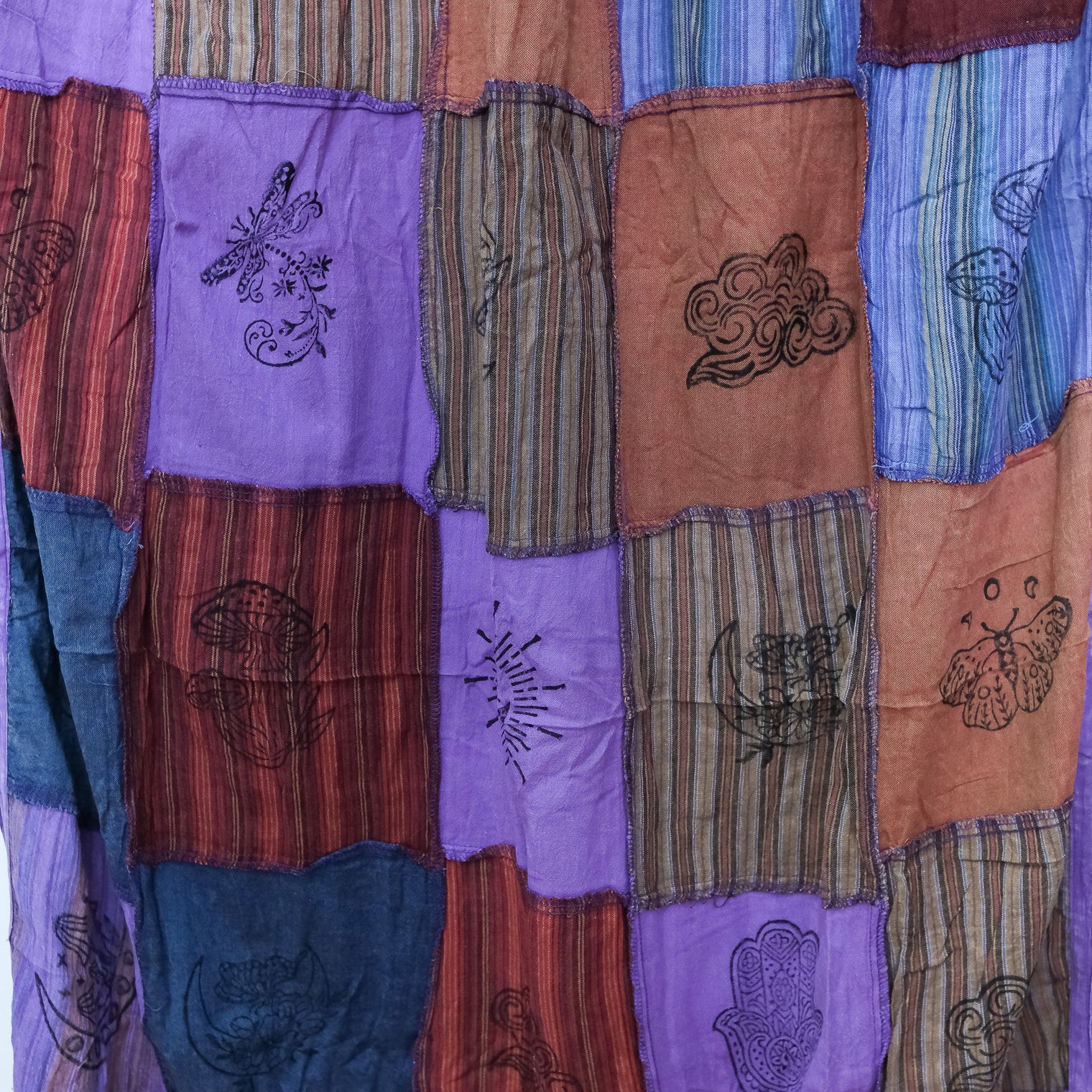 Patchwork Block Print Curtain Panel