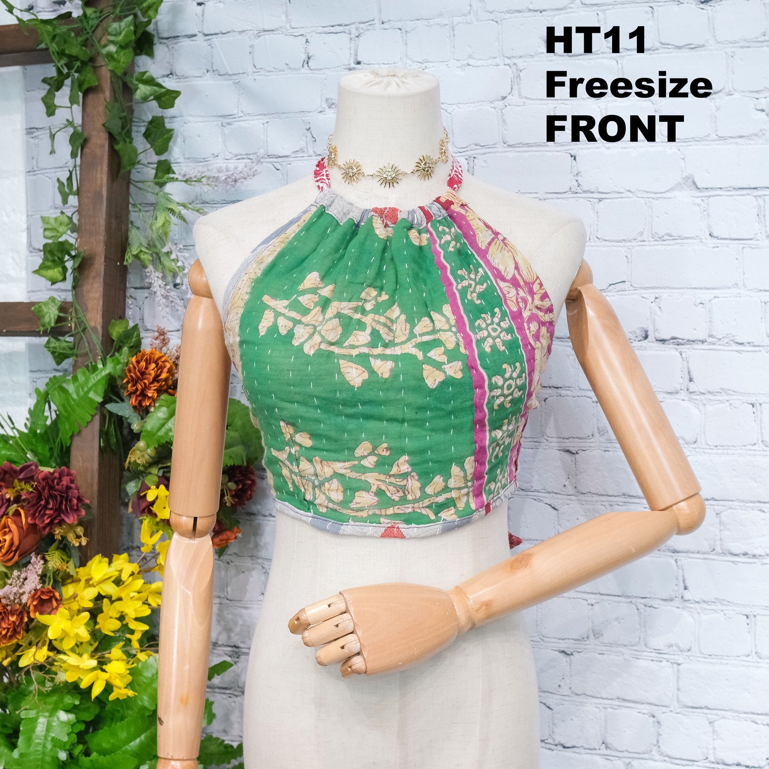 Kantha Boho Reversible Halter Top