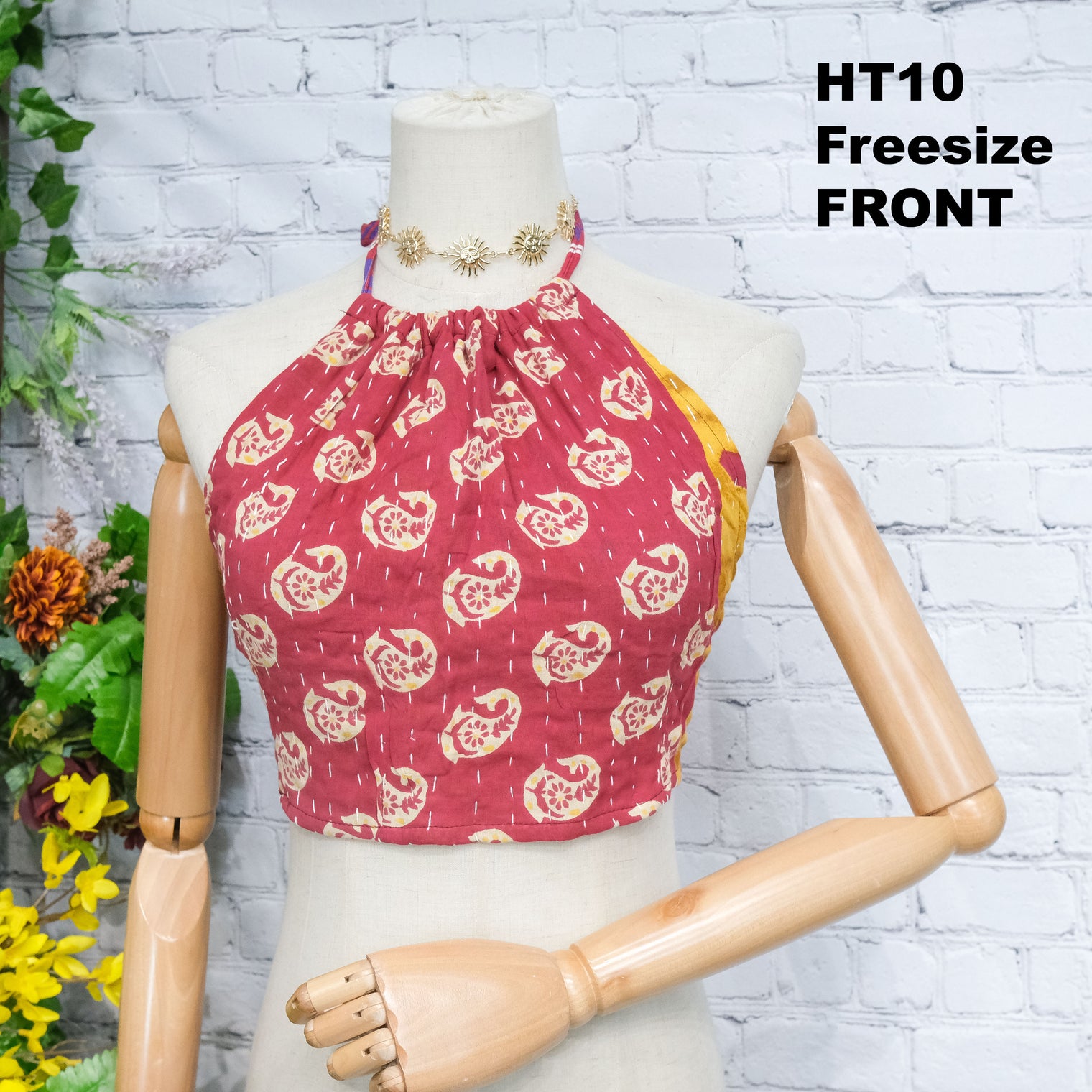Kantha Boho Reversible Halter Top