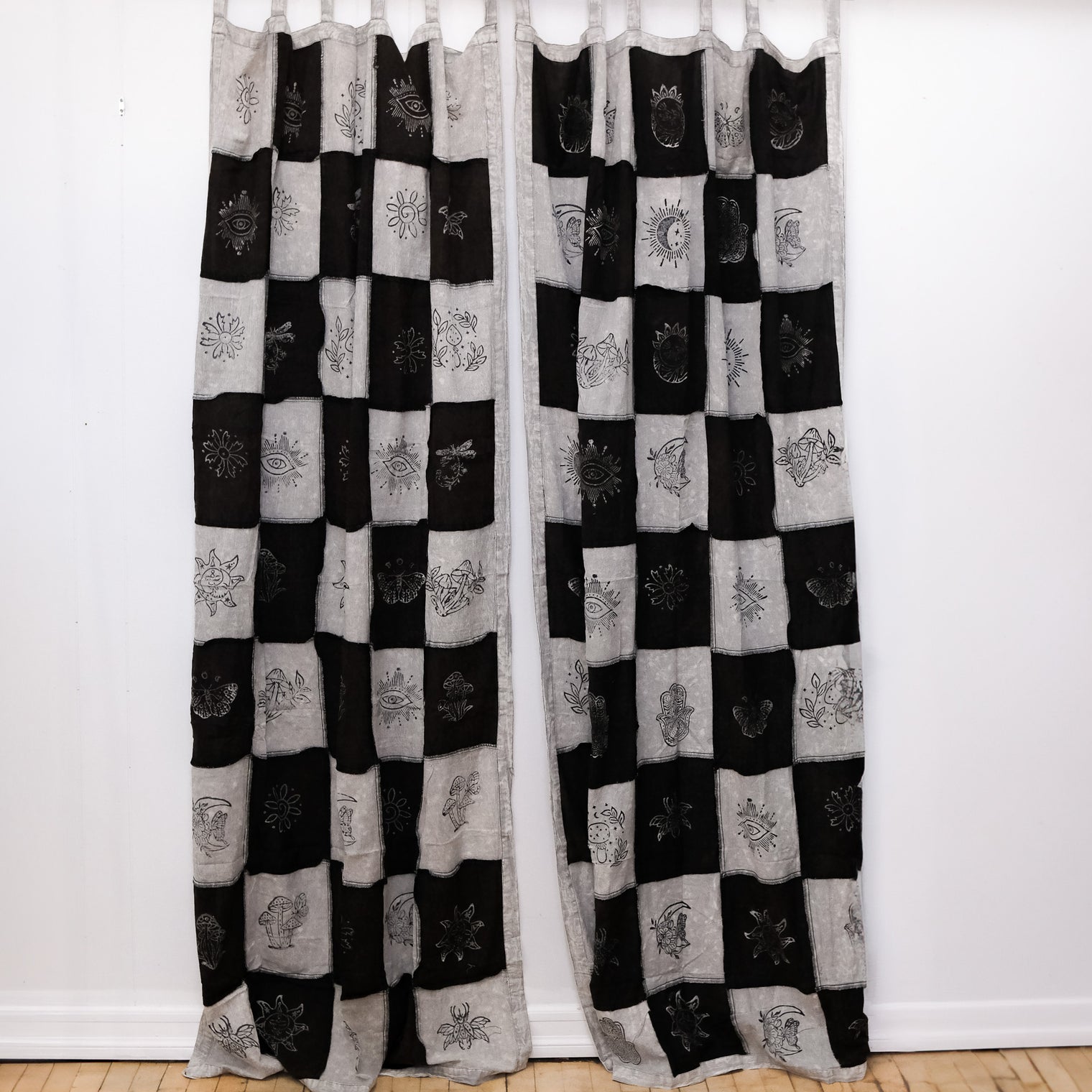 Patchwork Block Print Curtain Panel