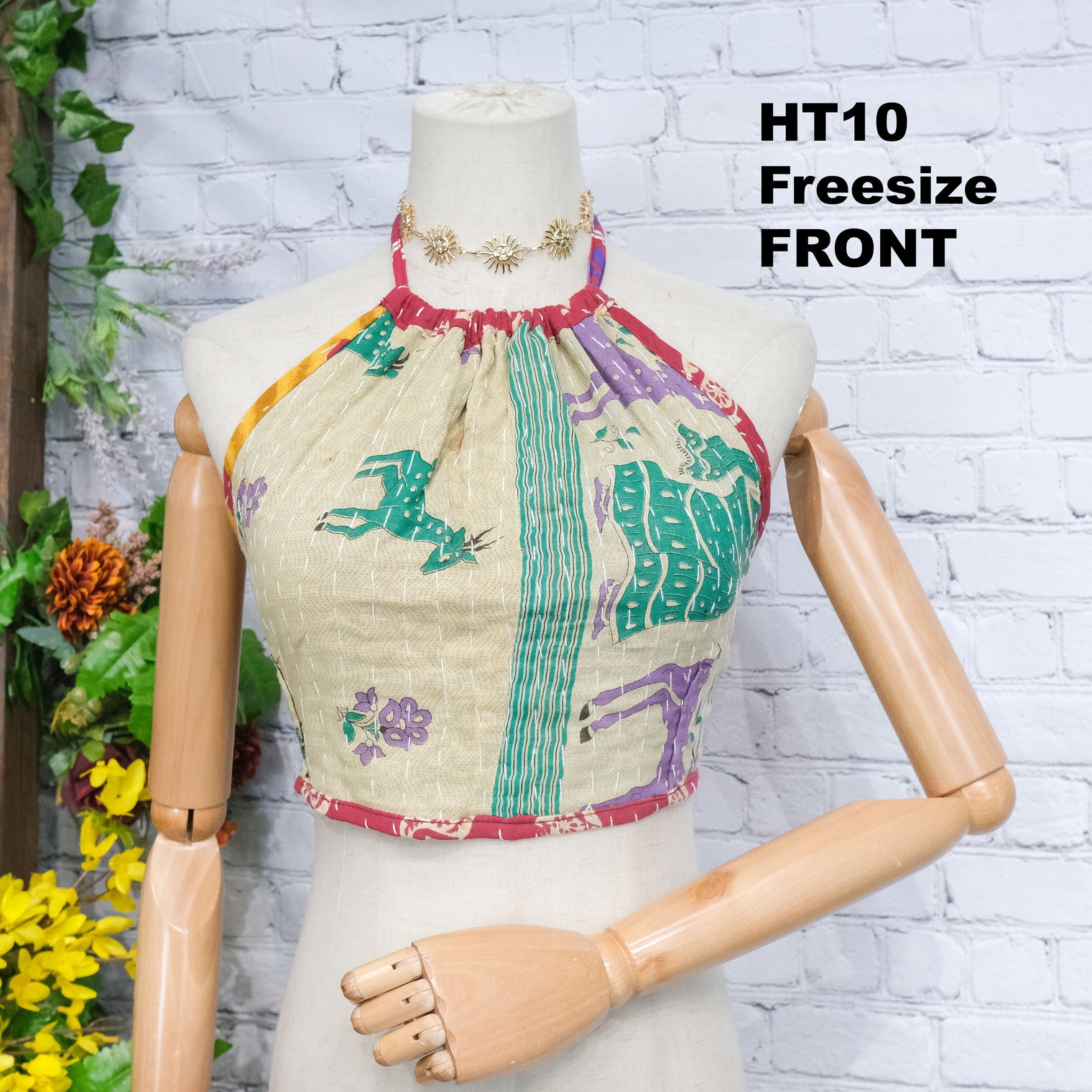 Kantha Boho Reversible Halter Top