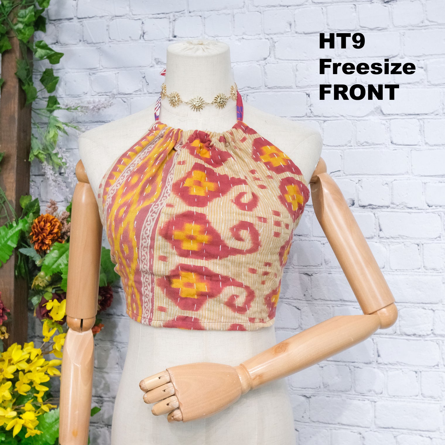 Kantha Boho Reversible Halter Top