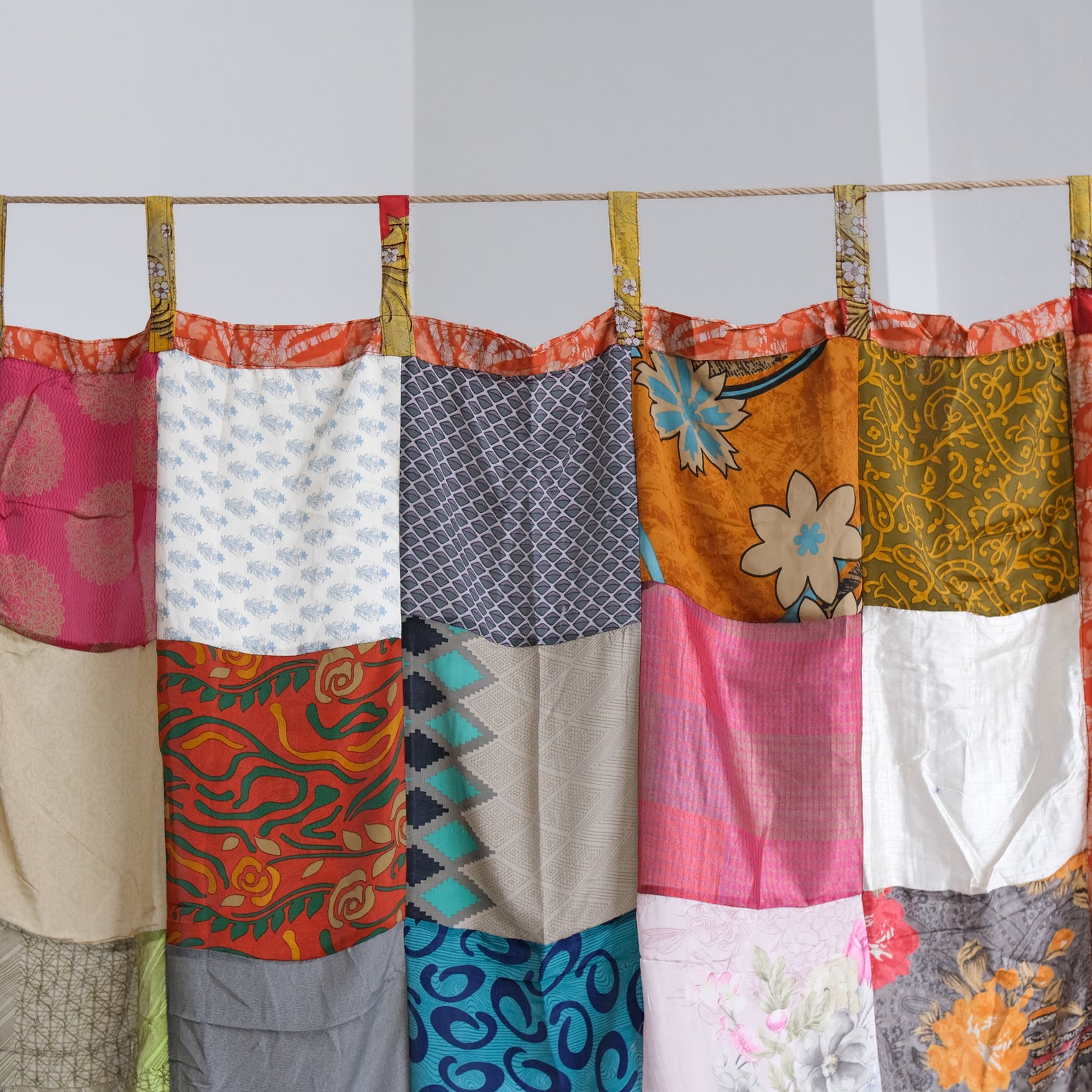 Patchwork Recycled Sari Curtain