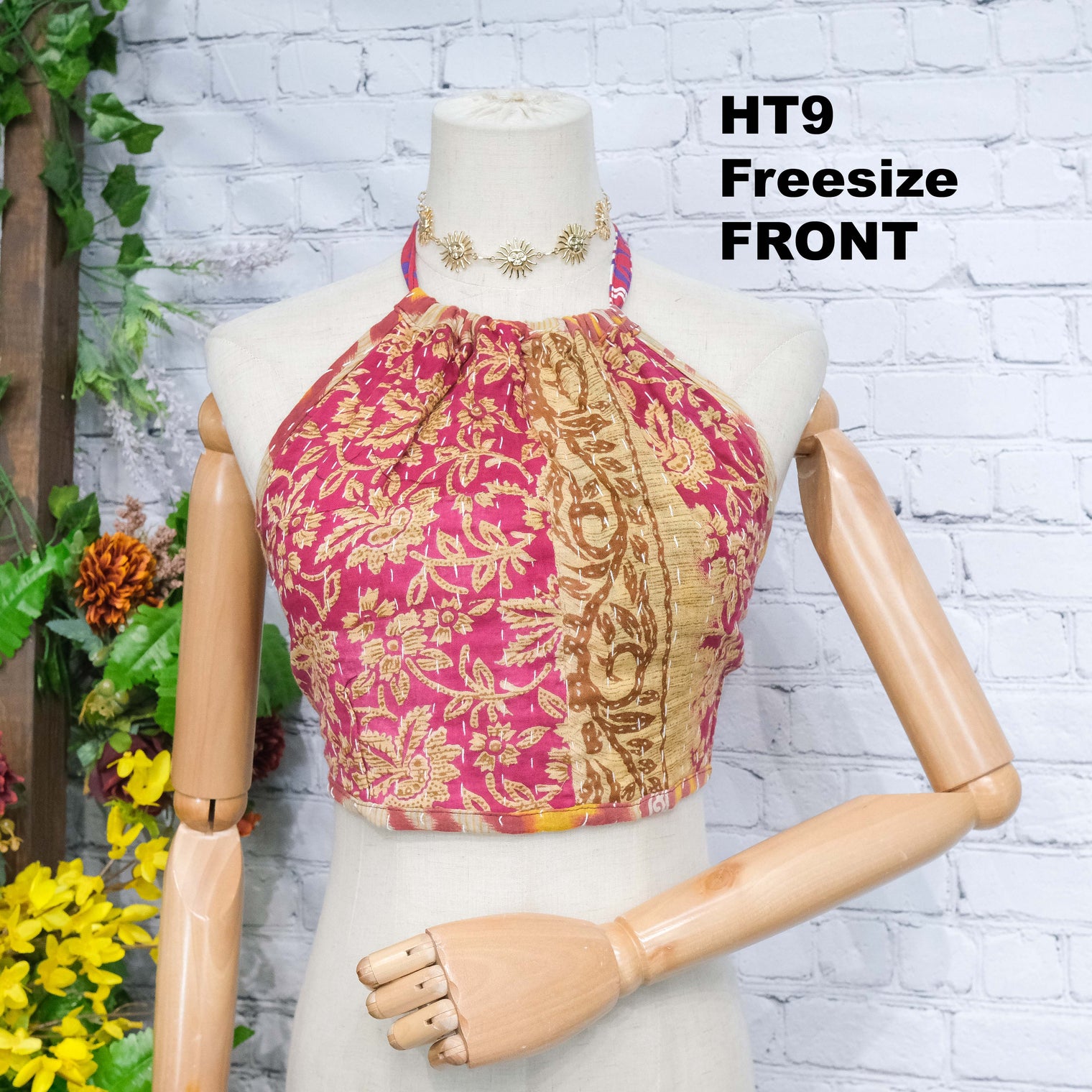 Kantha Boho Reversible Halter Top