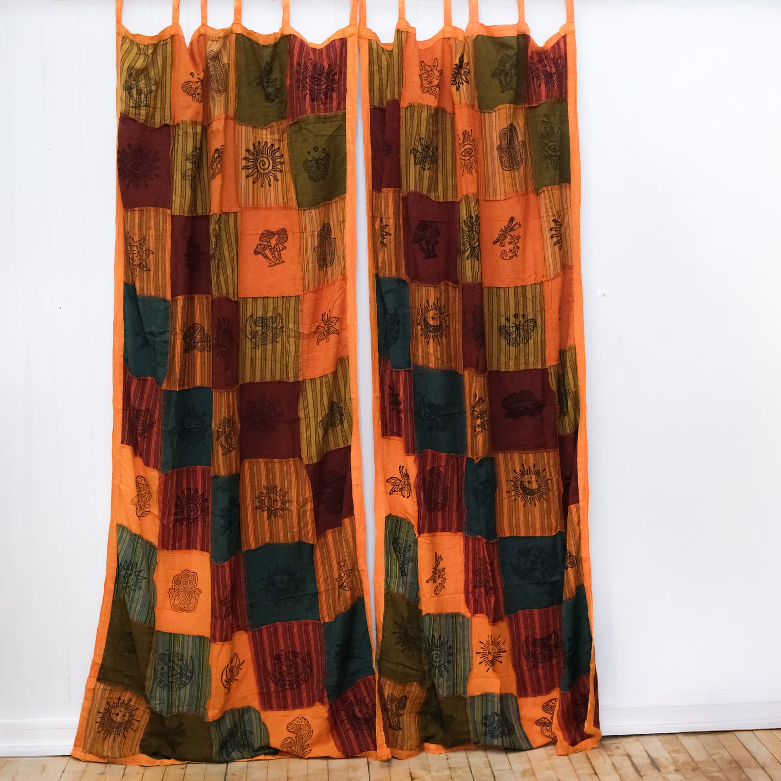Patchwork Block Print Curtain Panel